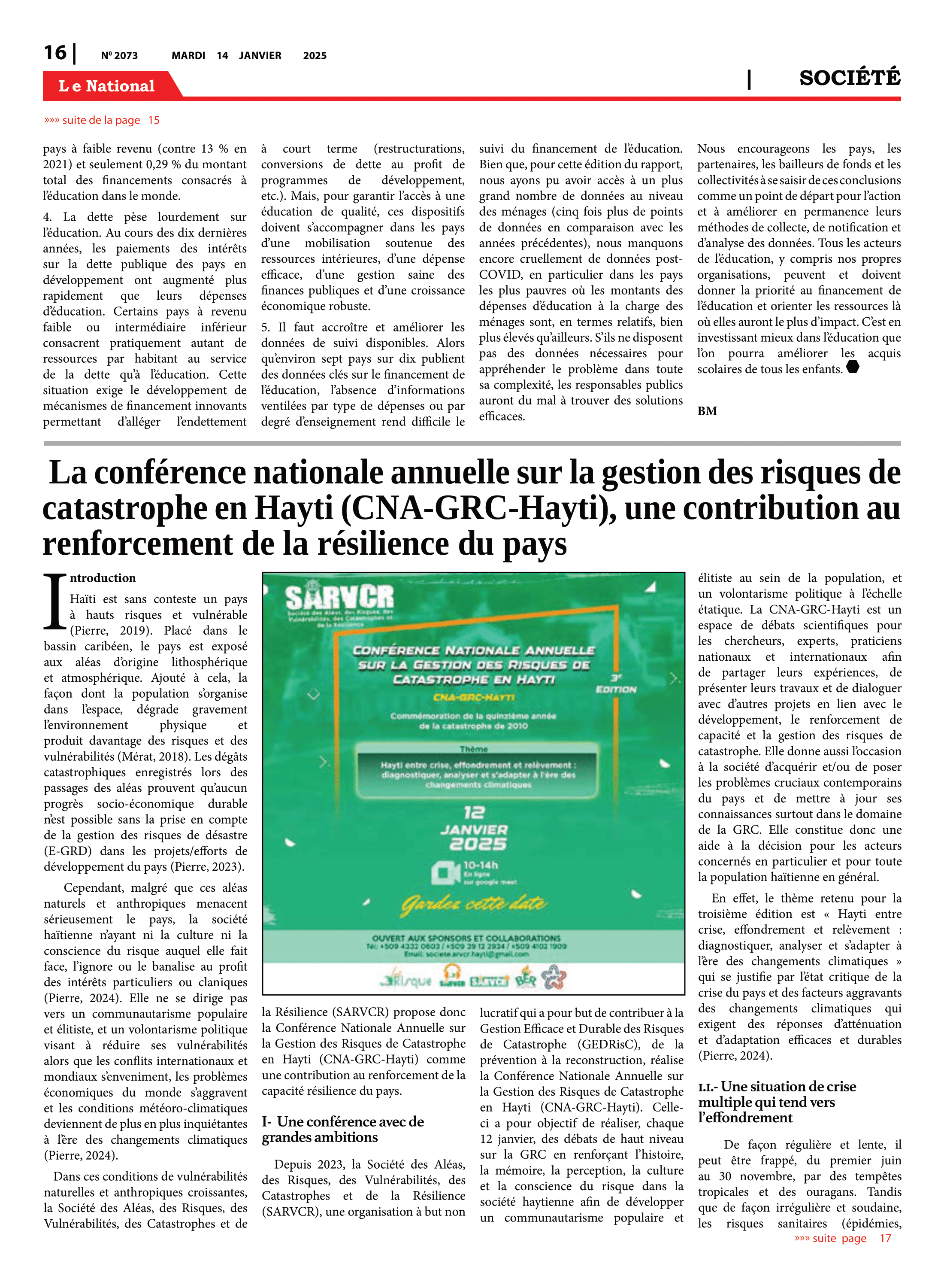Page 16 de l'édition 2073