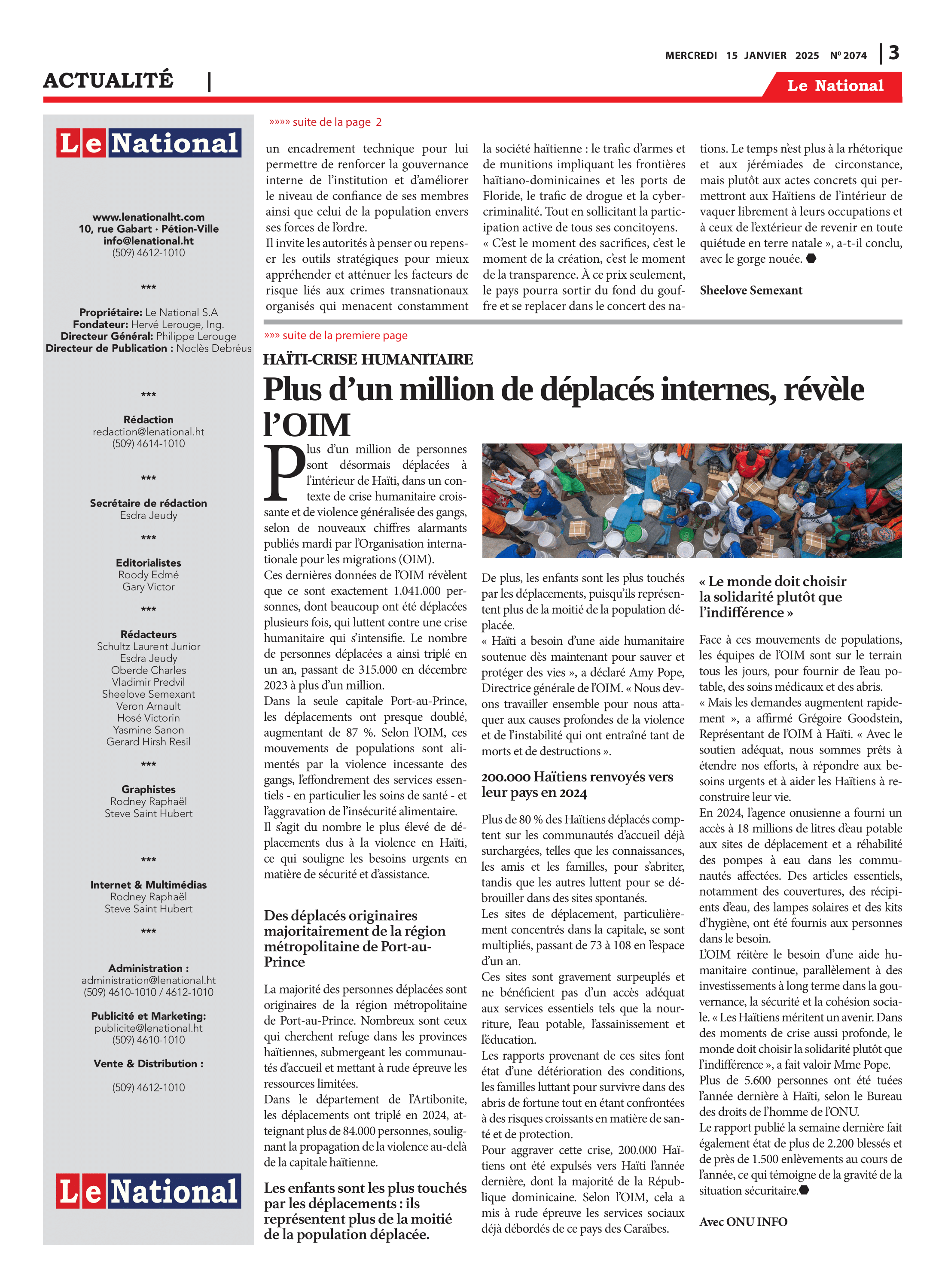 Page 3 de l'édition 2074