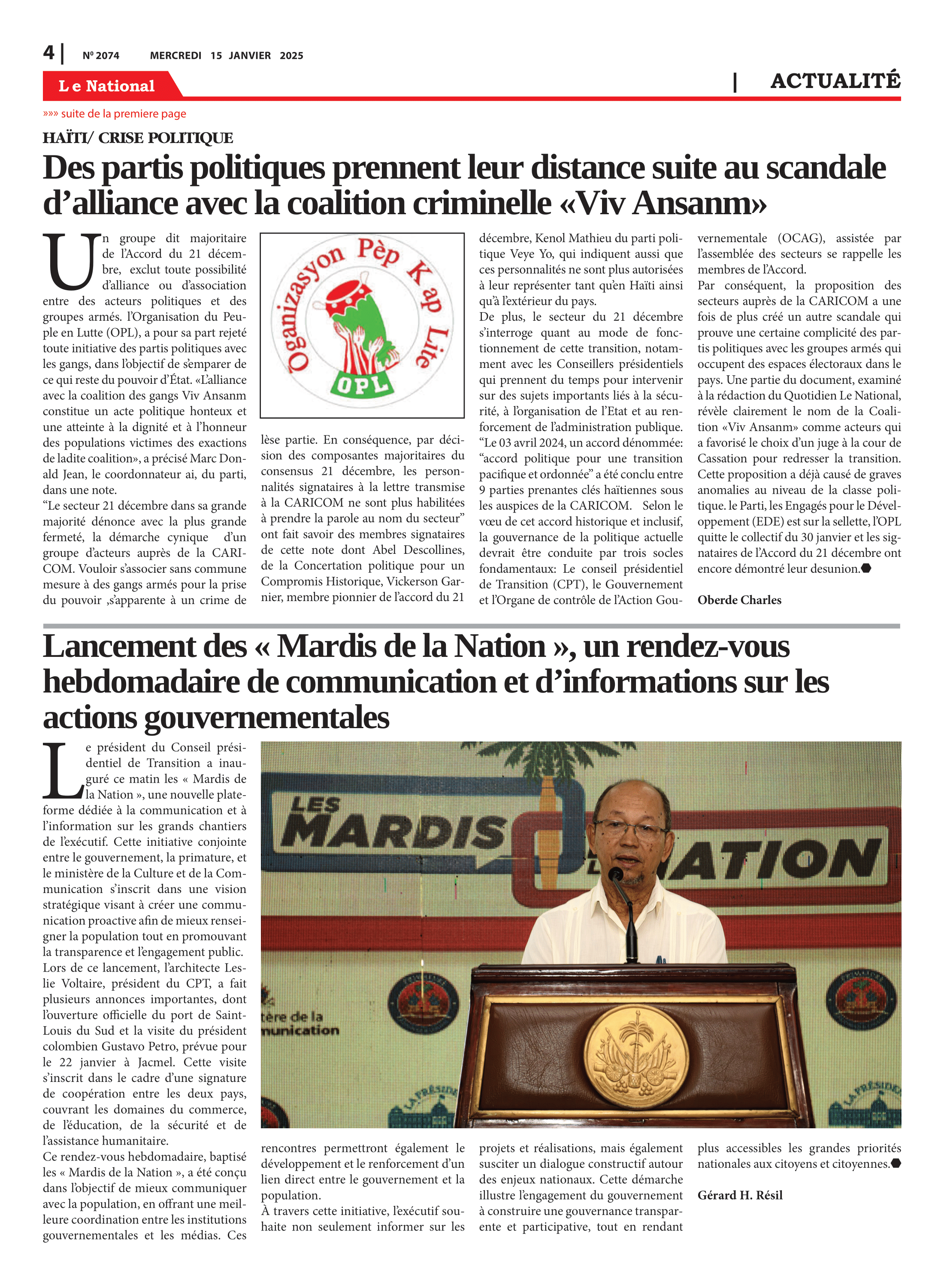 Page 4 de l'édition 2074