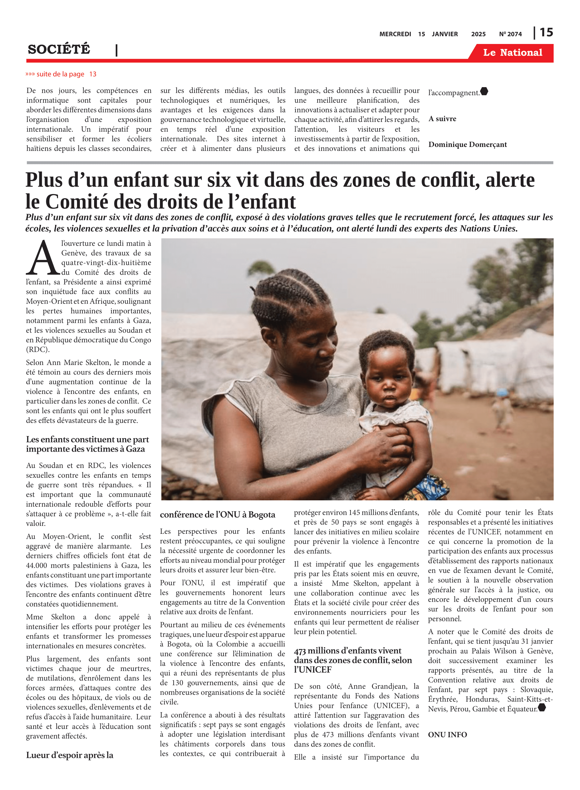 Page 15 de l'édition 2074