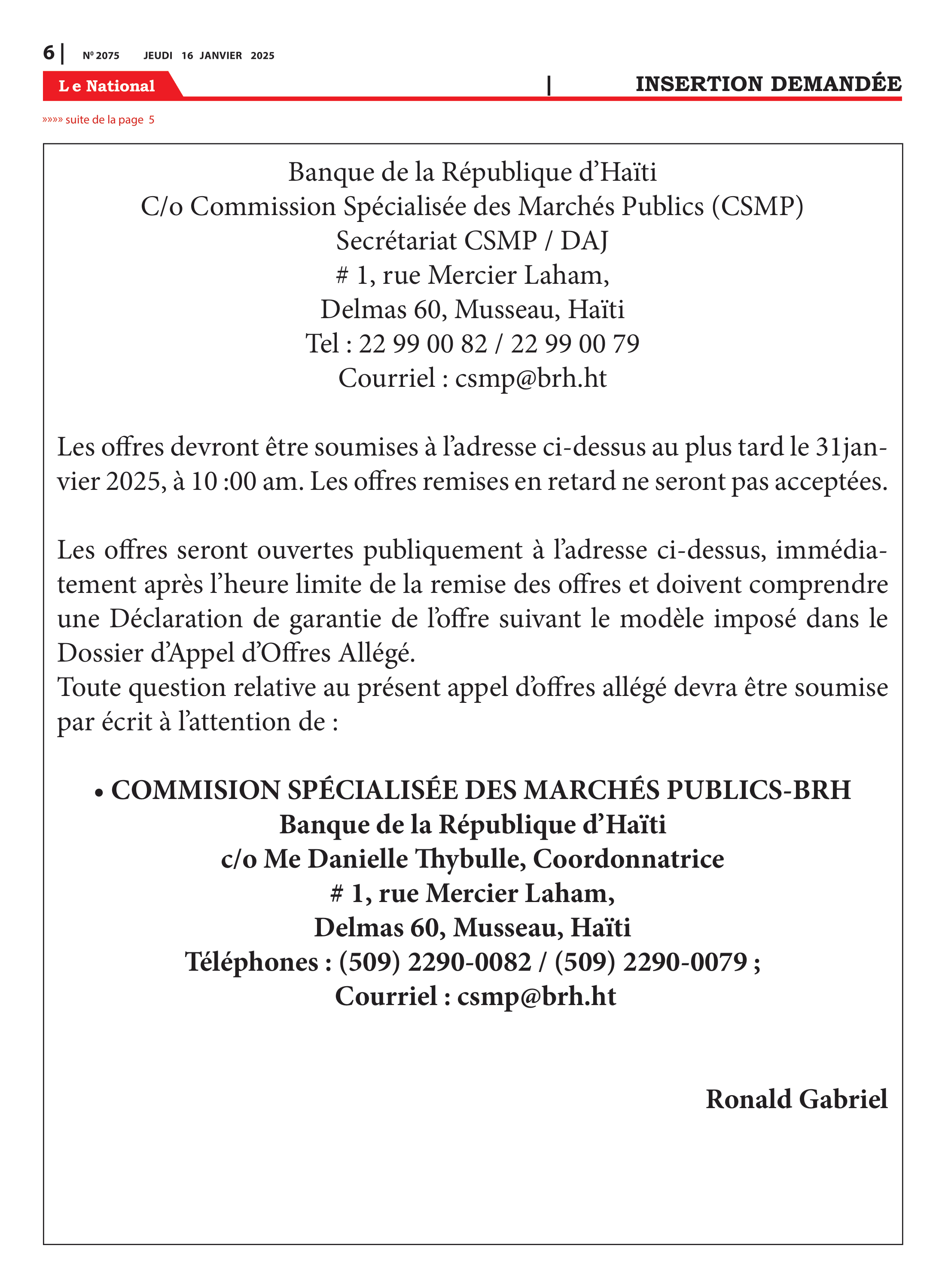 Page 6 de l'édition 2075