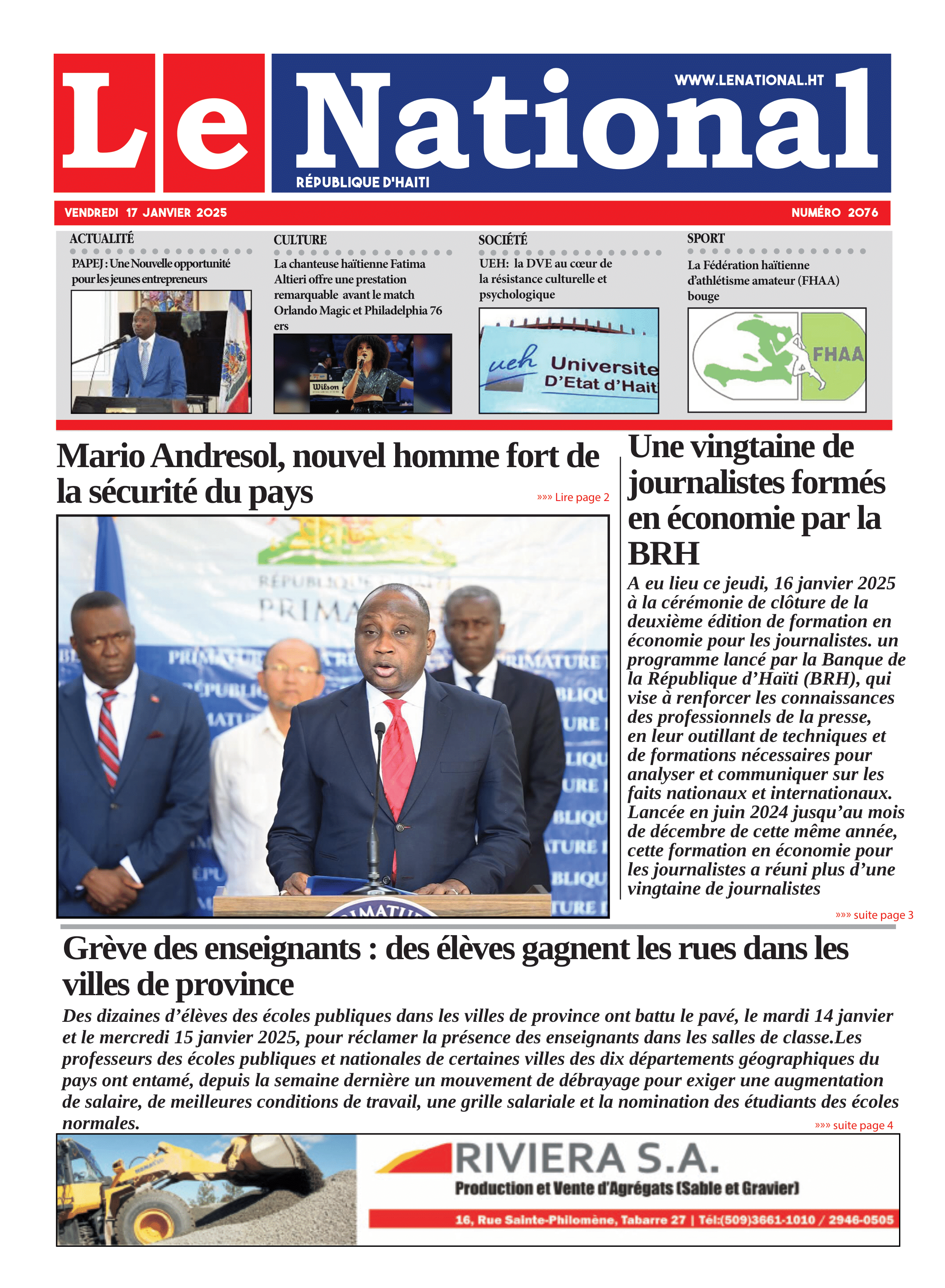 Page 1 de l'édition 2076
