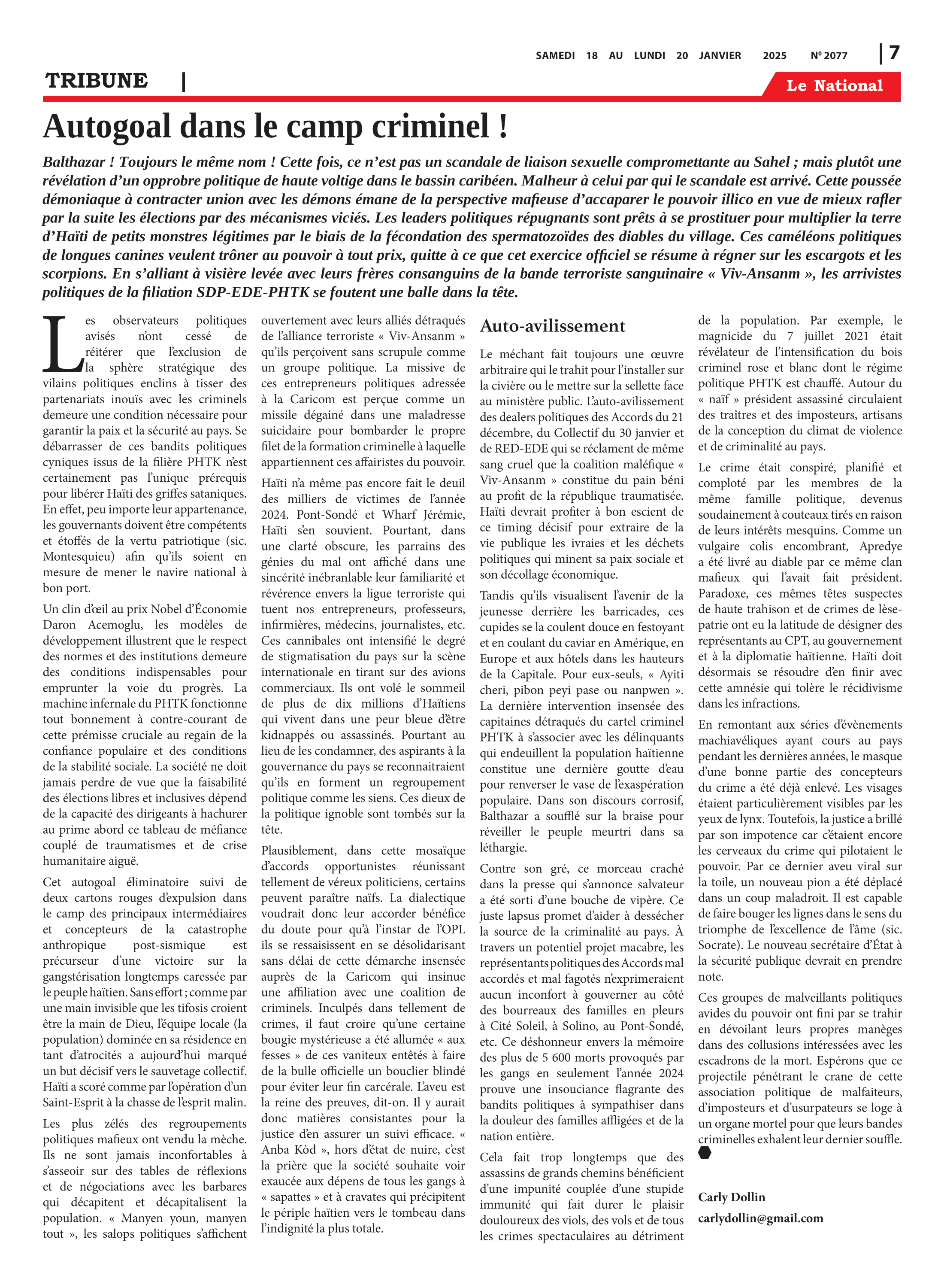 Page 7 de l'édition 2077