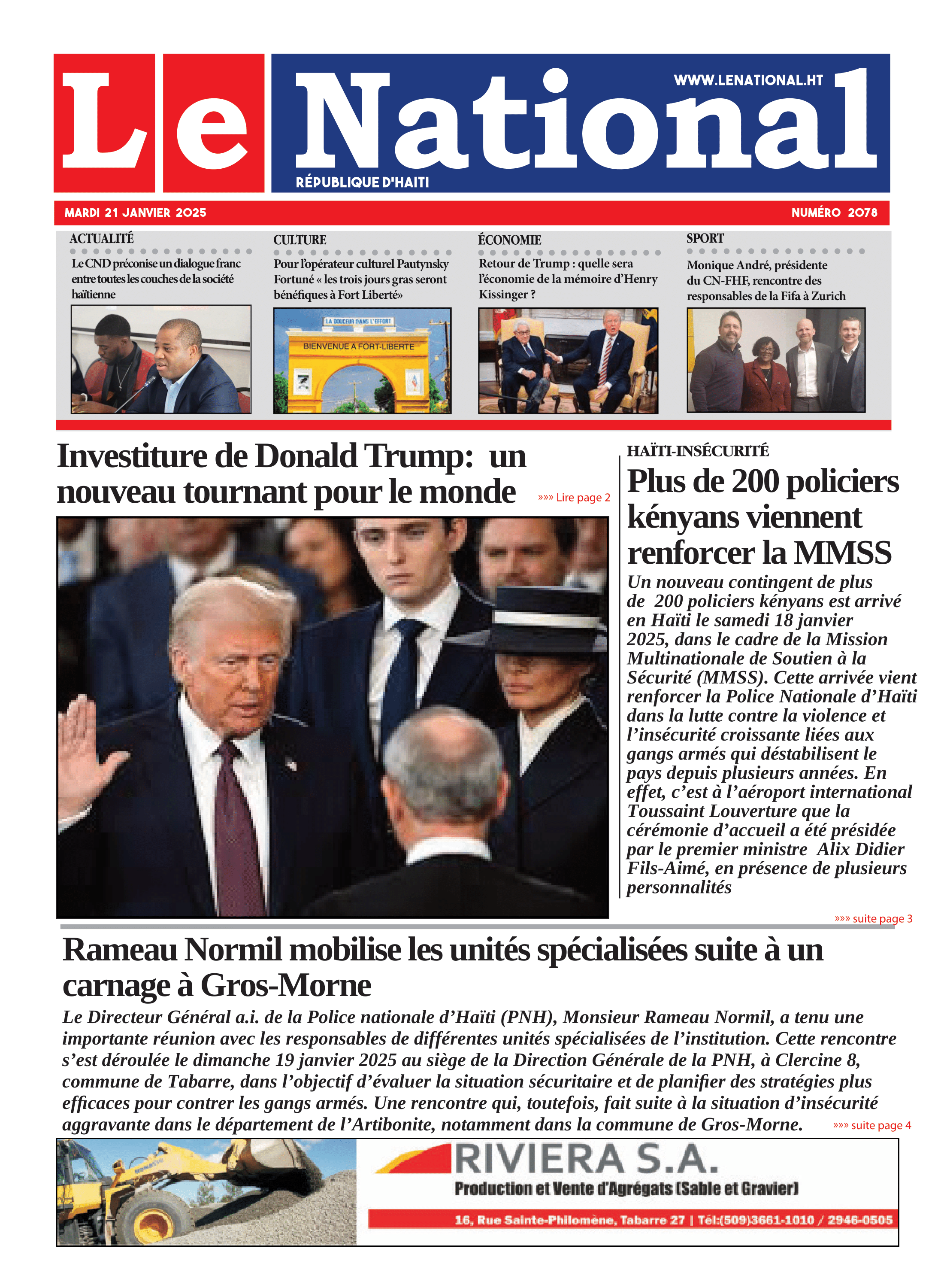 Page 1 de l'édition 2078