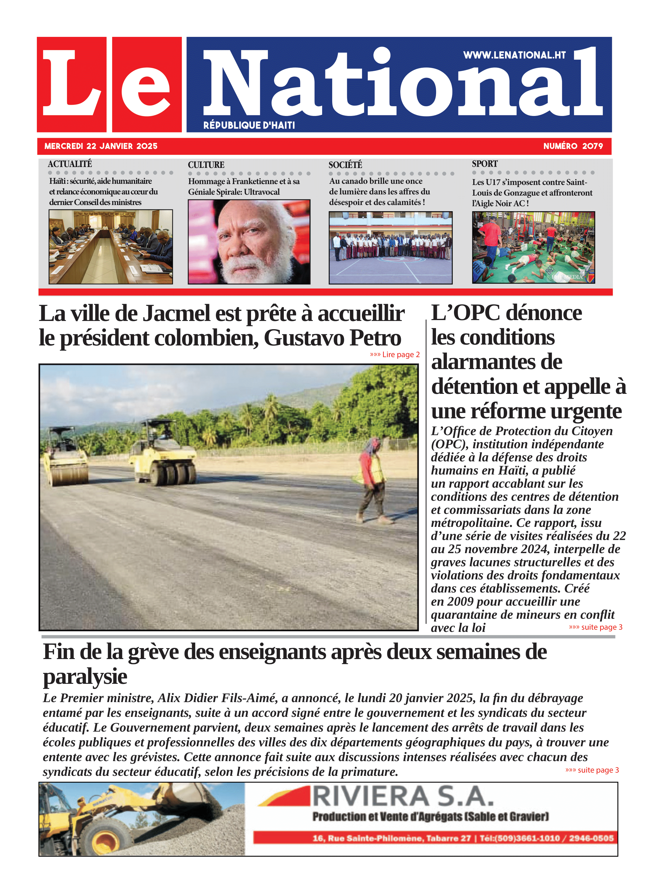 Page 1 de l'édition 2079