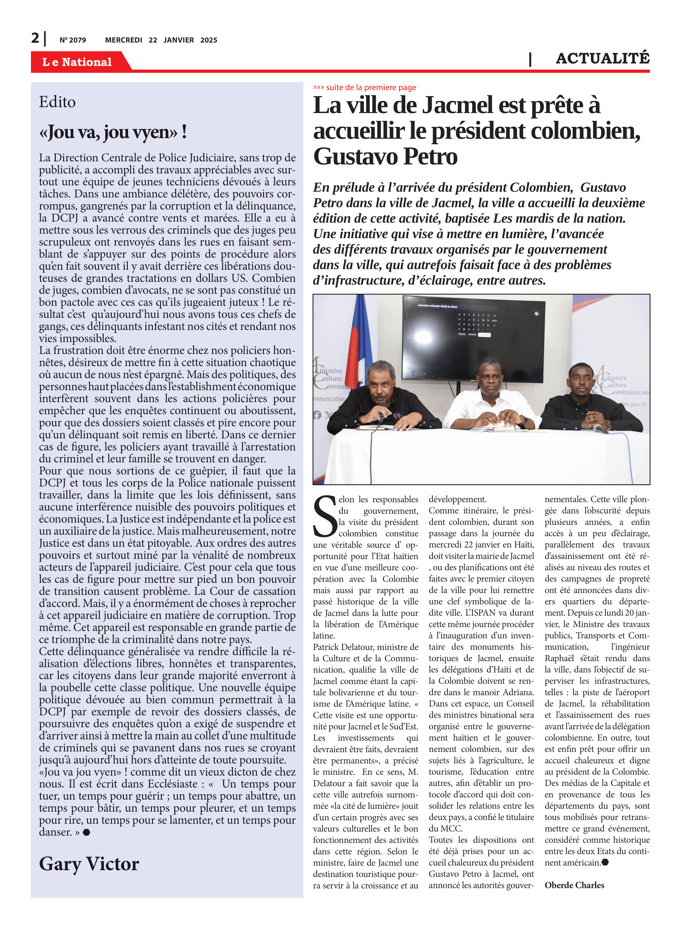 Page 2 de l'édition 2079