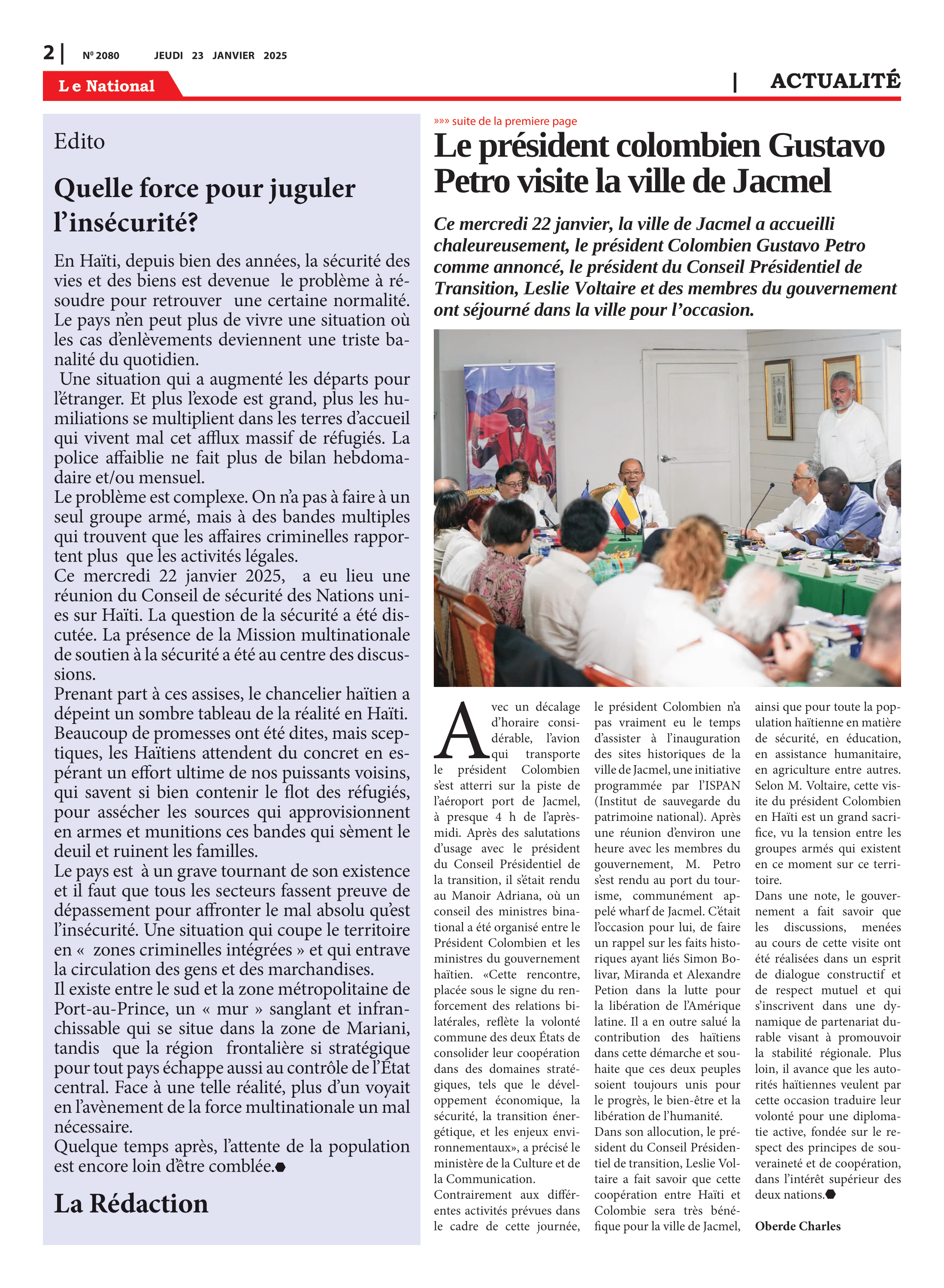 Page 2 de l'édition 2080