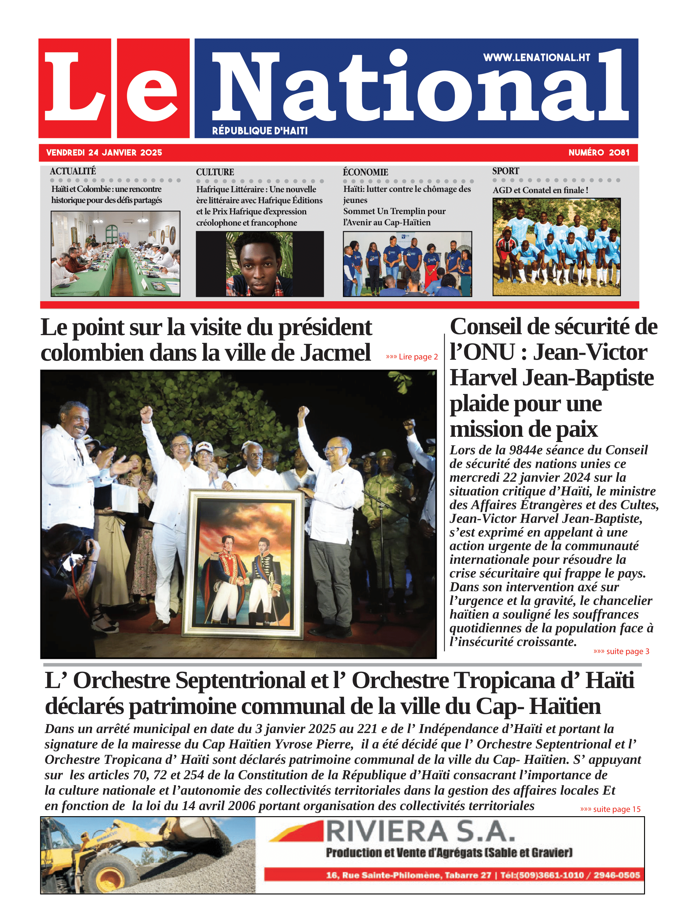 Page 1 de l'édition 2081