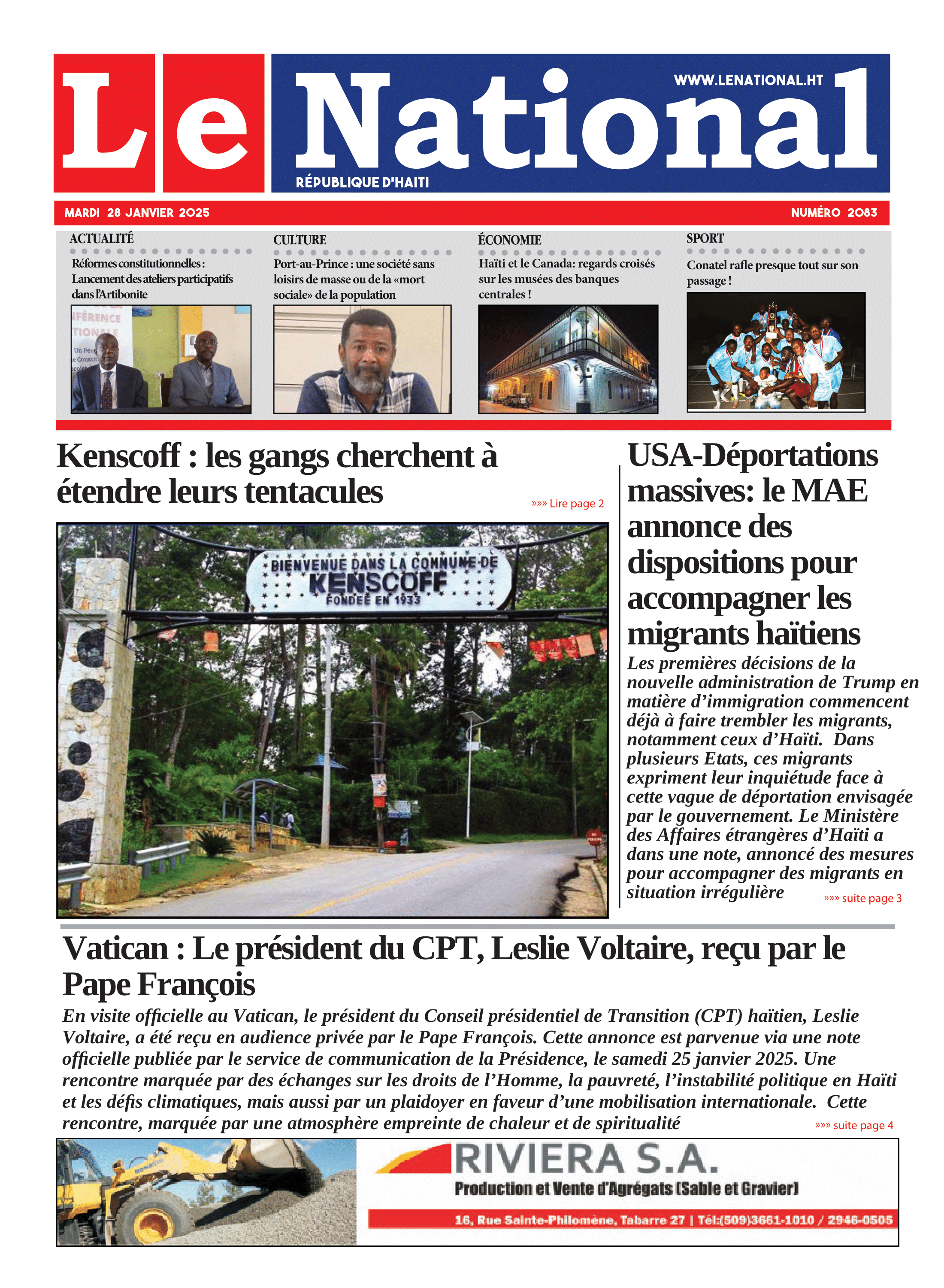 Page 1 de l'édition 2083