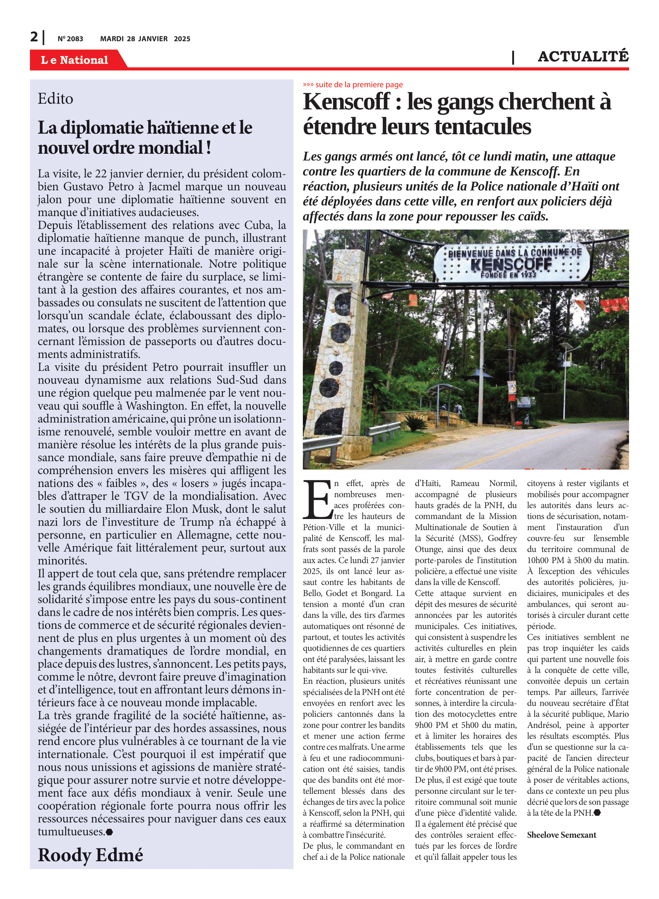 Page 2 de l'édition 2083