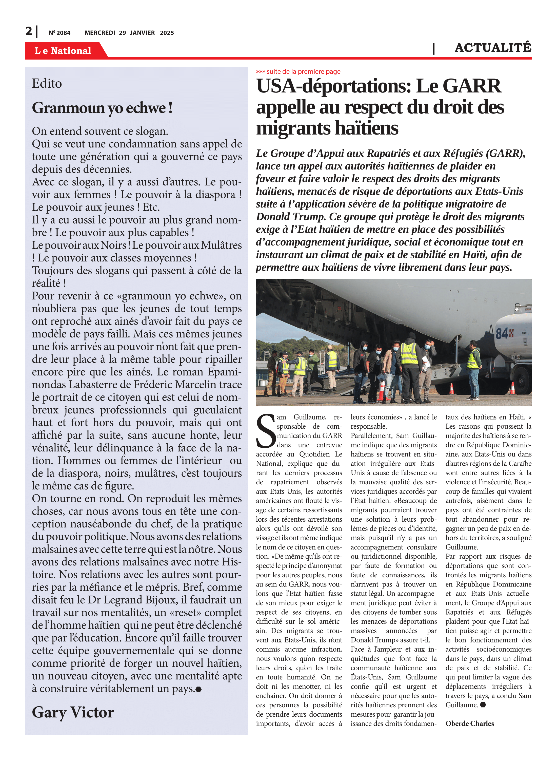Page 2 de l'édition 2084