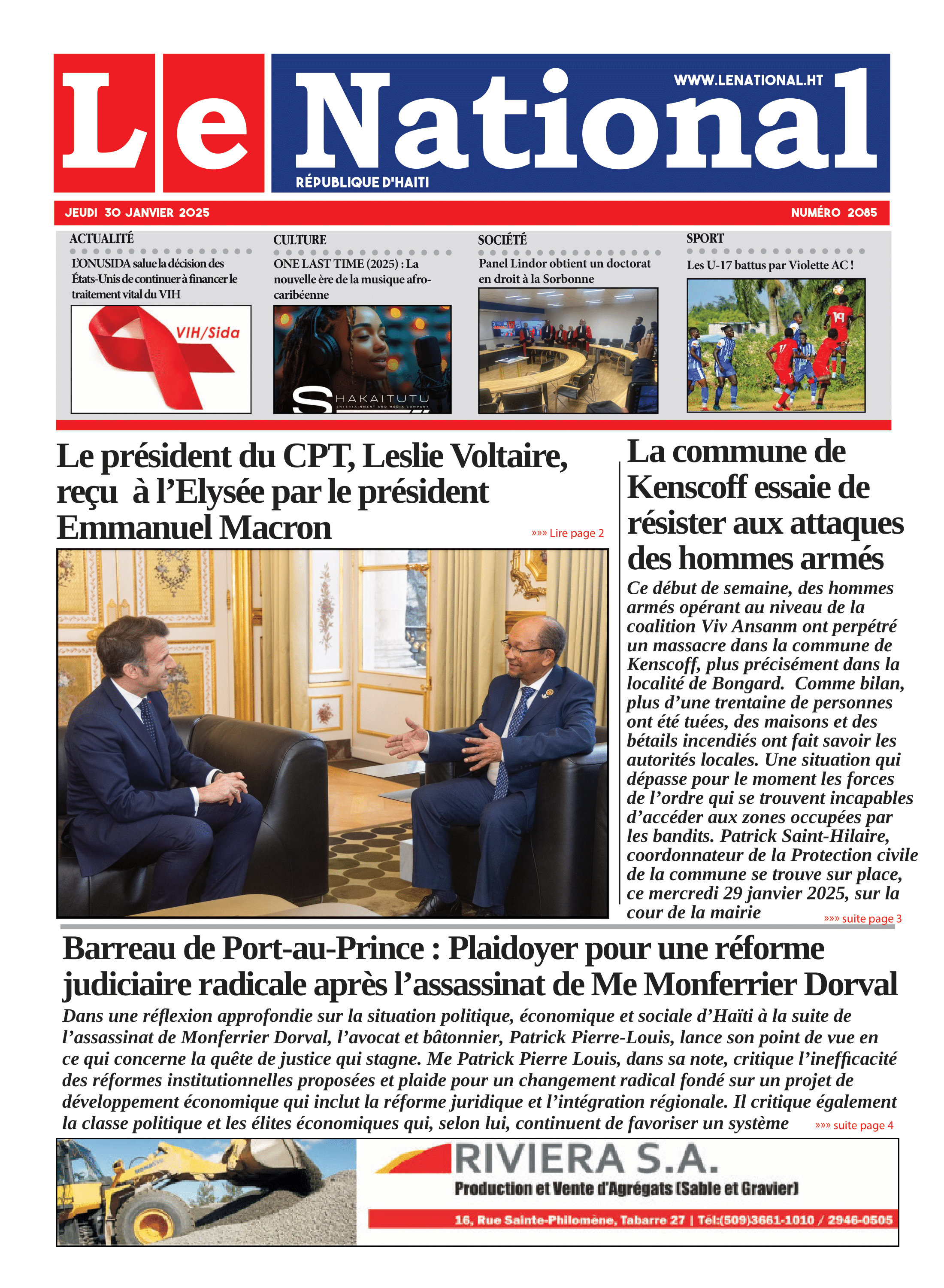 Page 1 de l'édition 2085