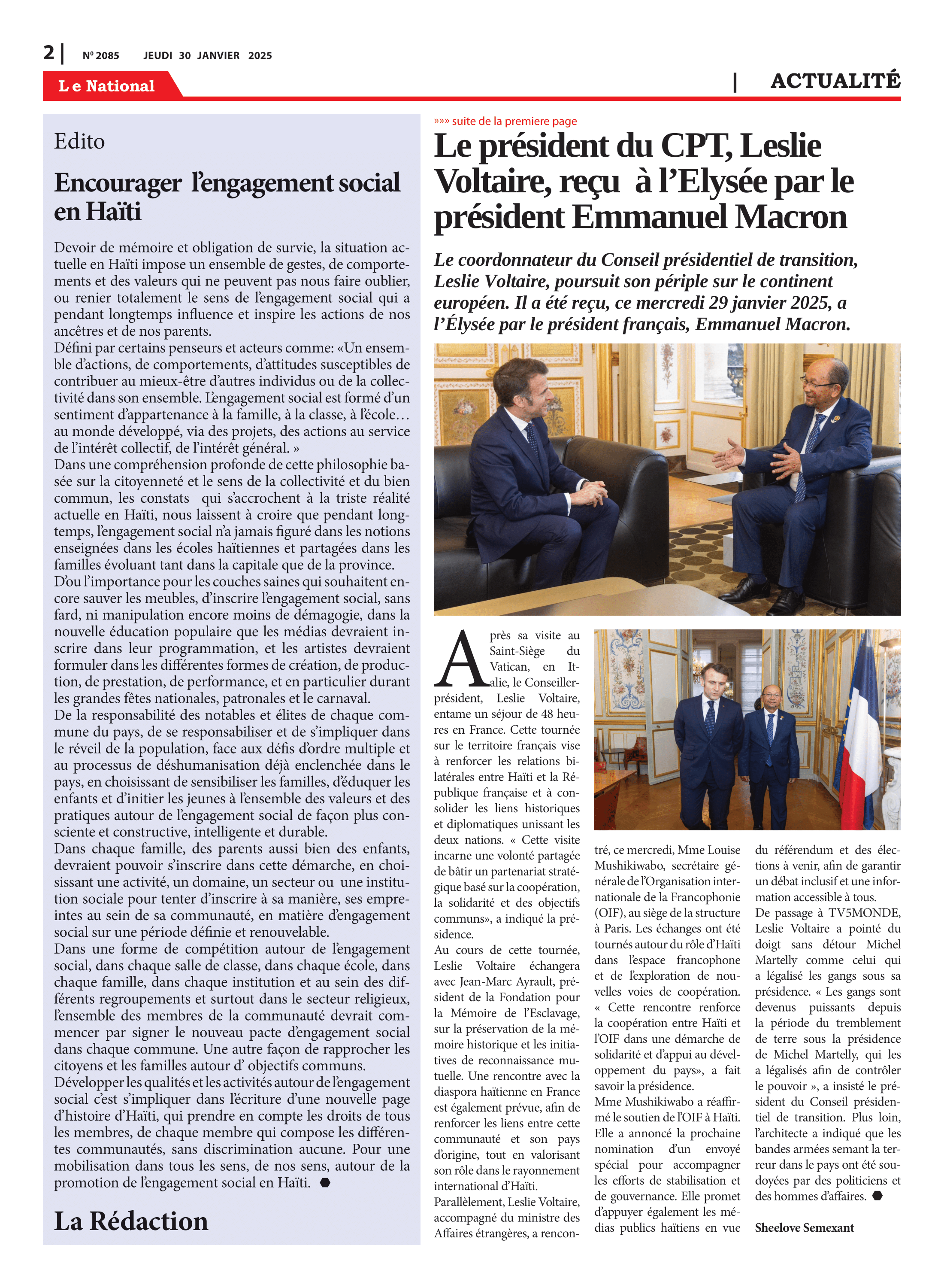 Page 2 de l'édition 2085