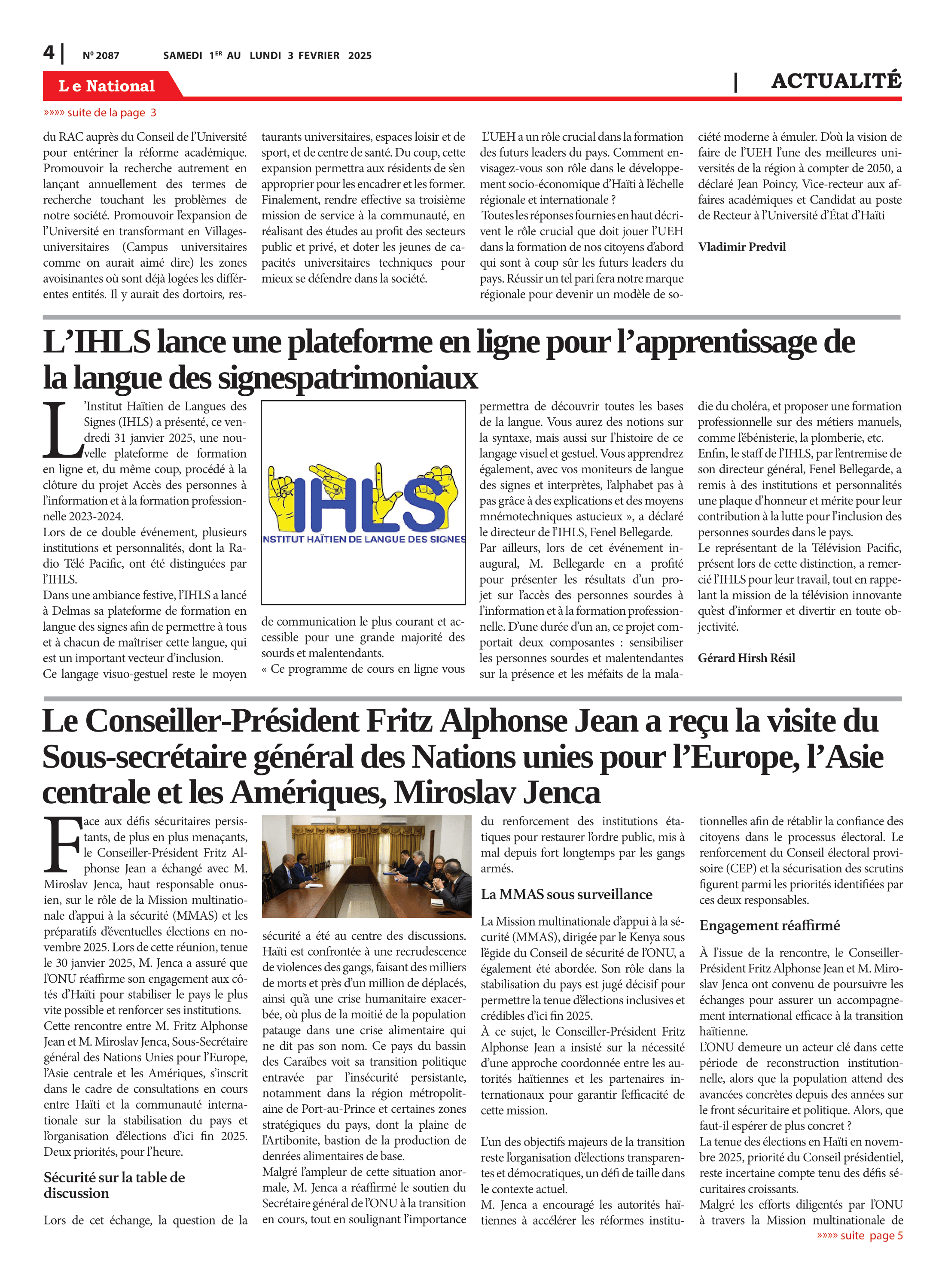 Page 4 de l'édition 2087