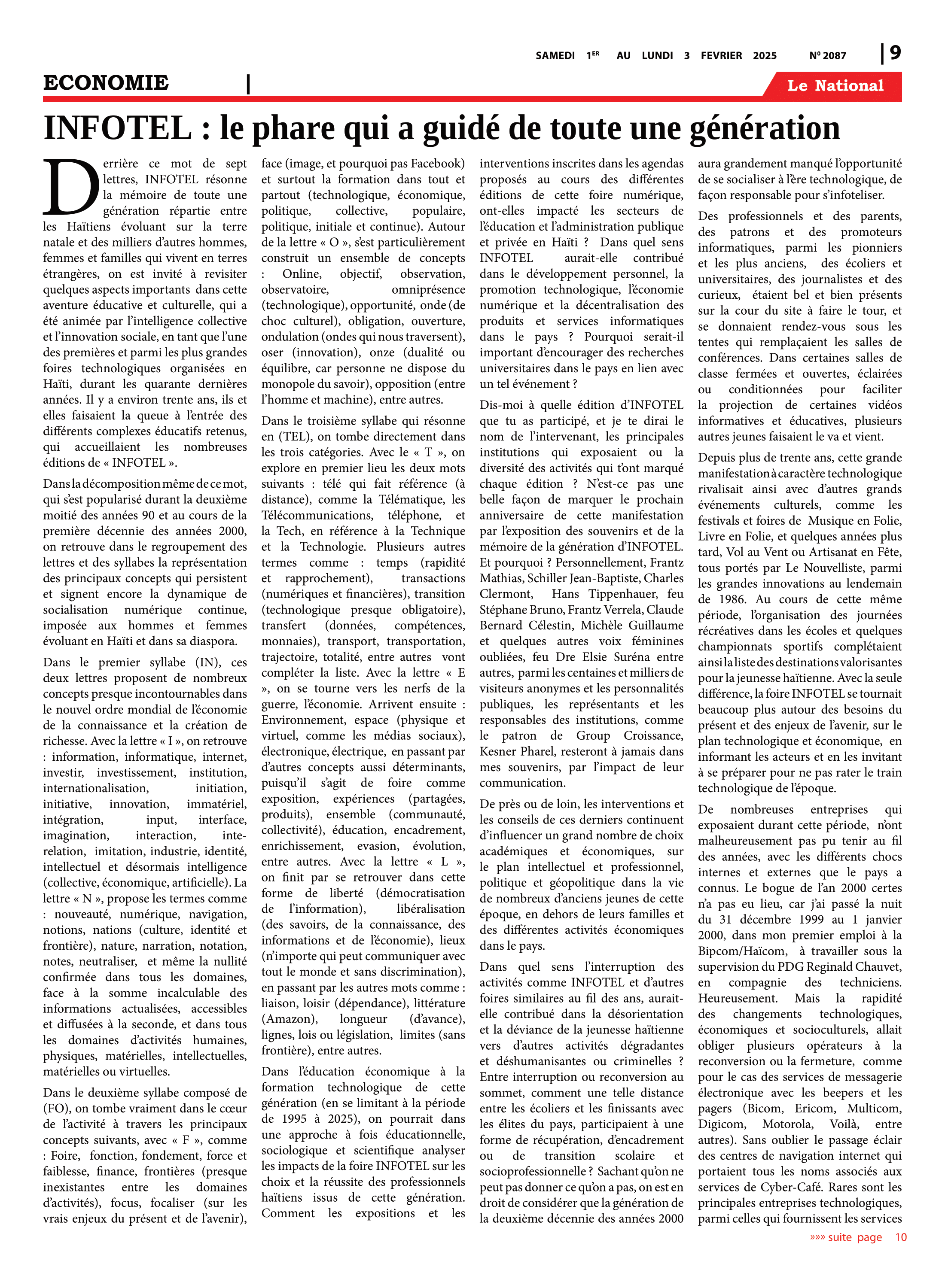 Page 9 de l'édition 2087