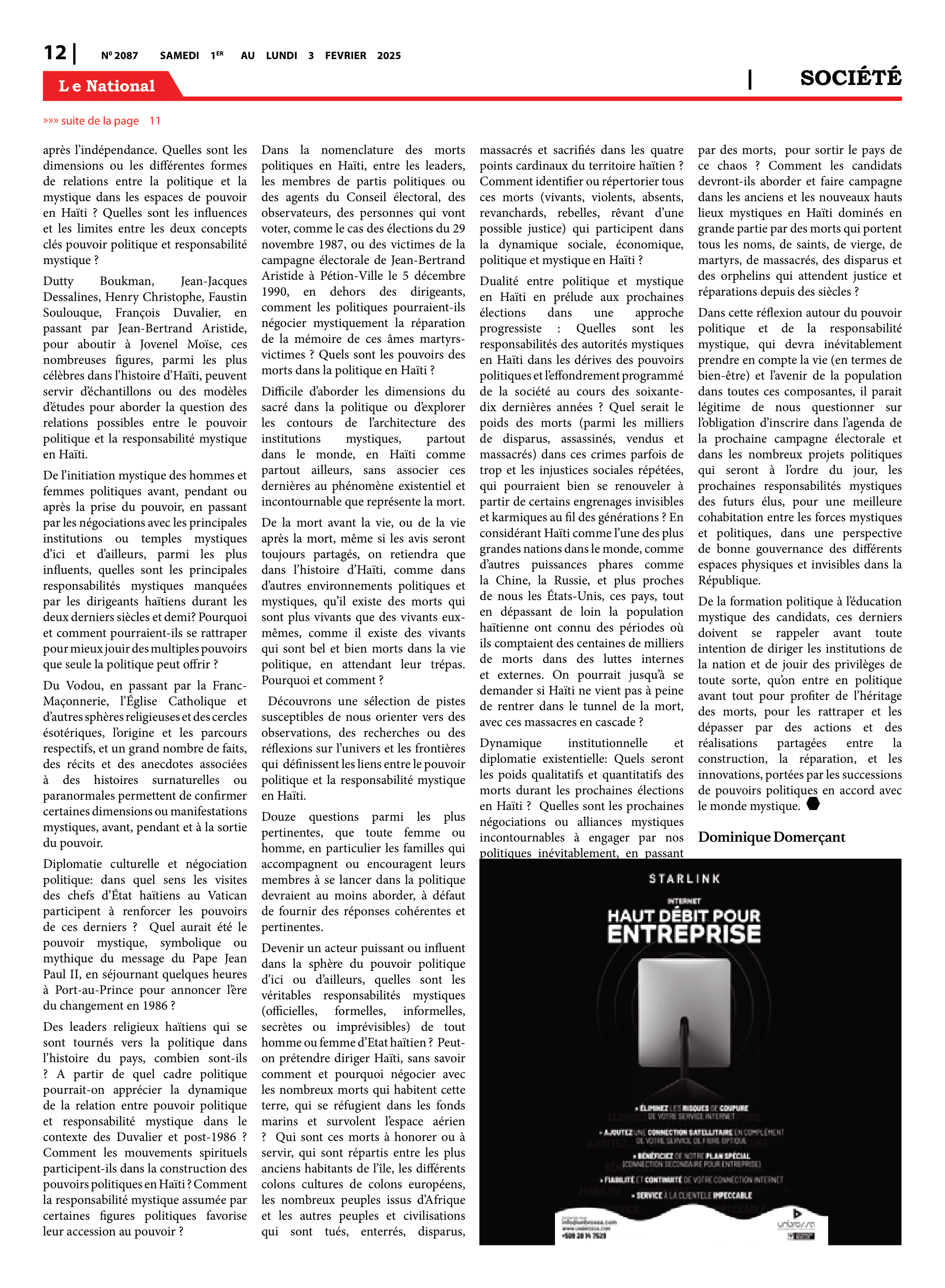 Page 12 de l'édition 2087