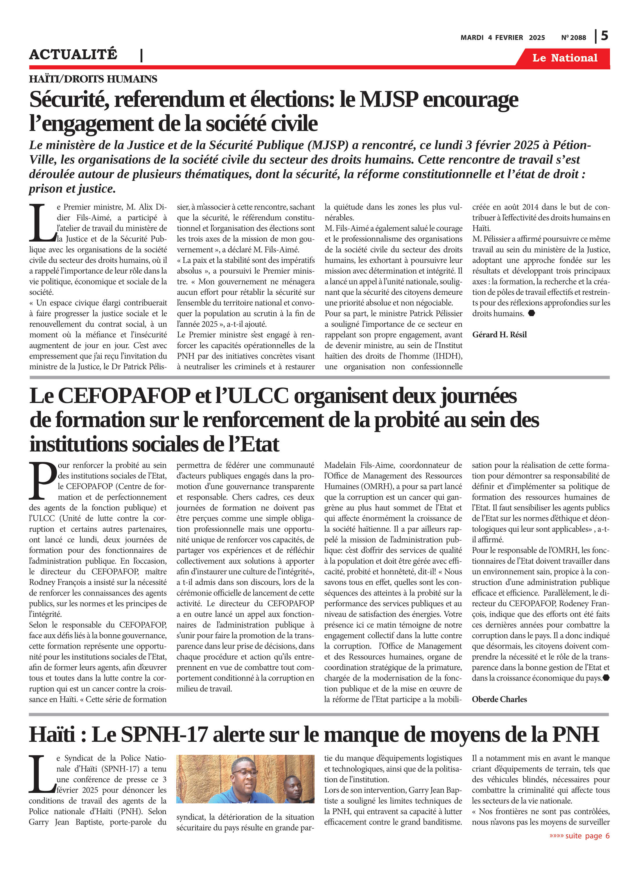Page 5 de l'édition 2088