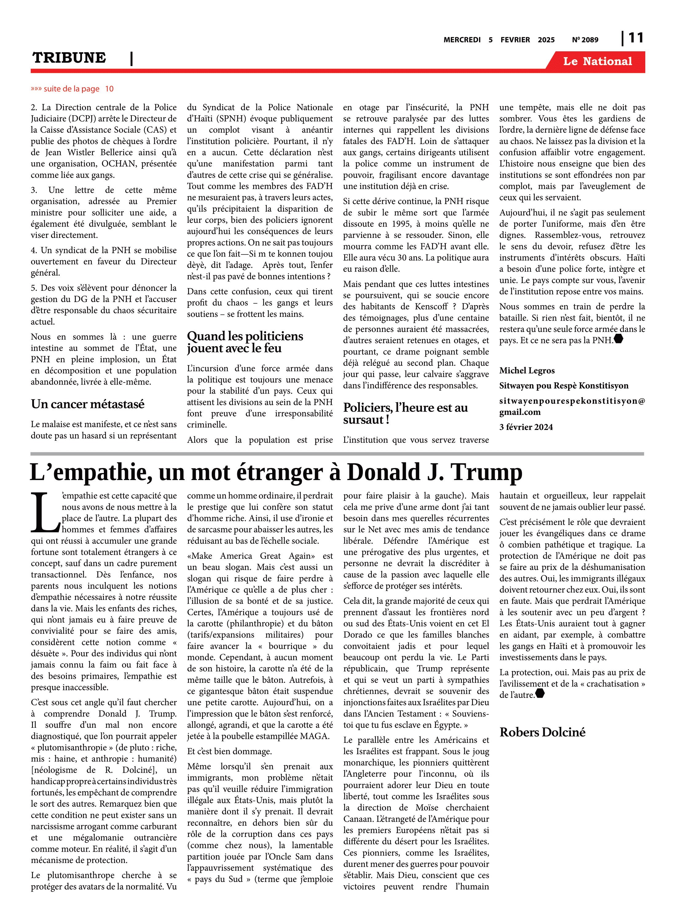 Page 11 de l'édition 2089