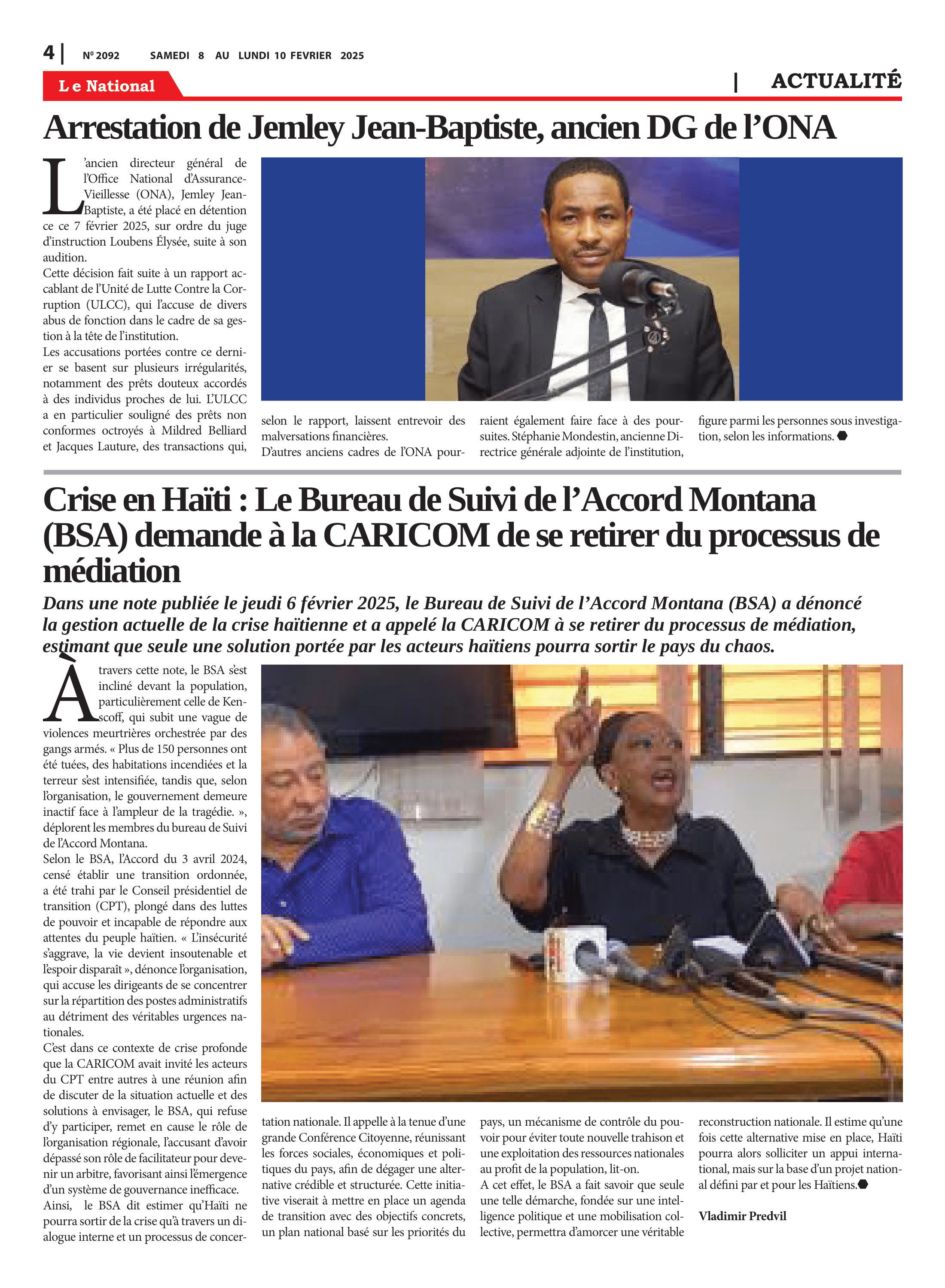Page 4 de l'édition 2092