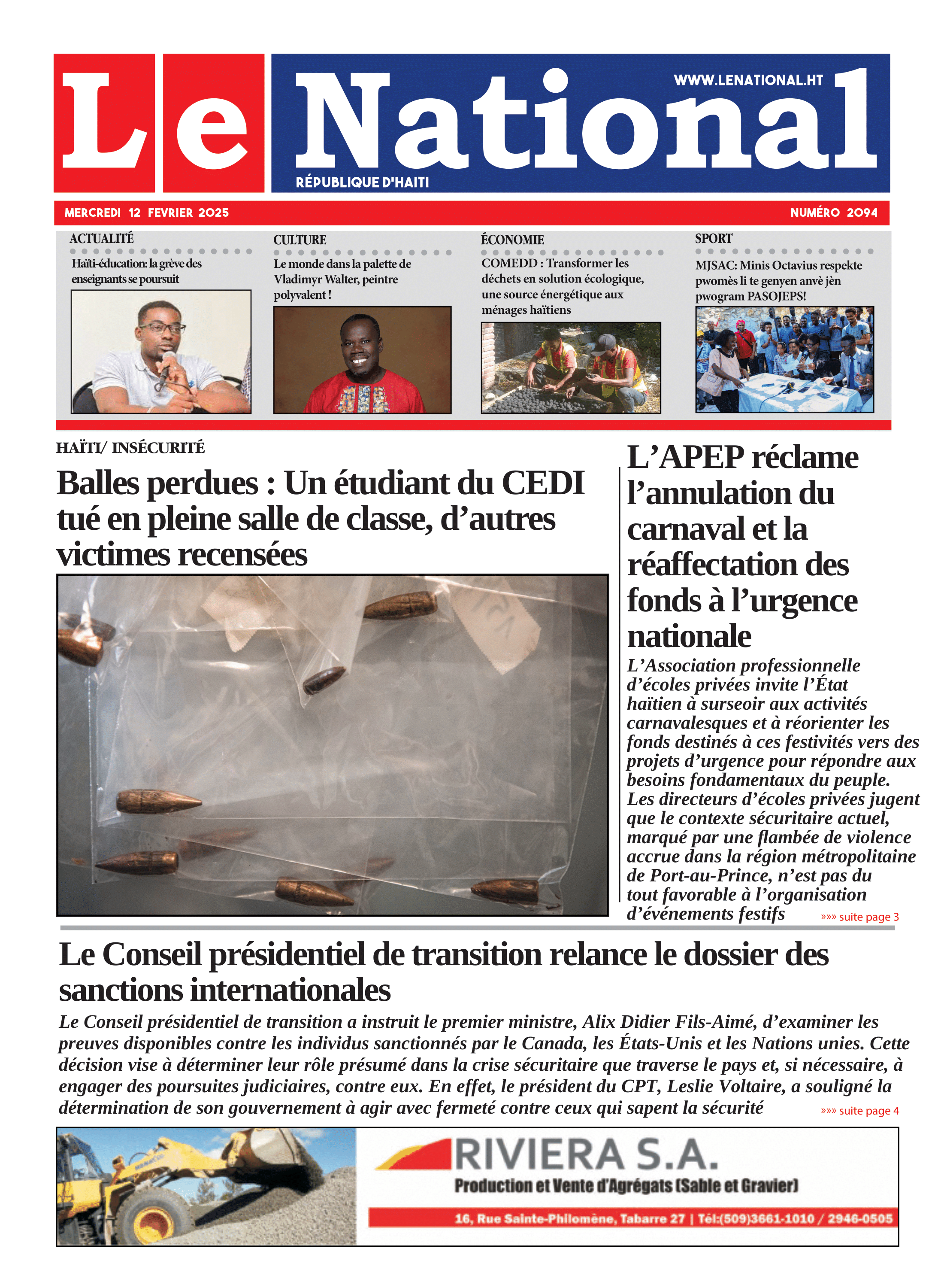 Page 1 de l'édition 2094