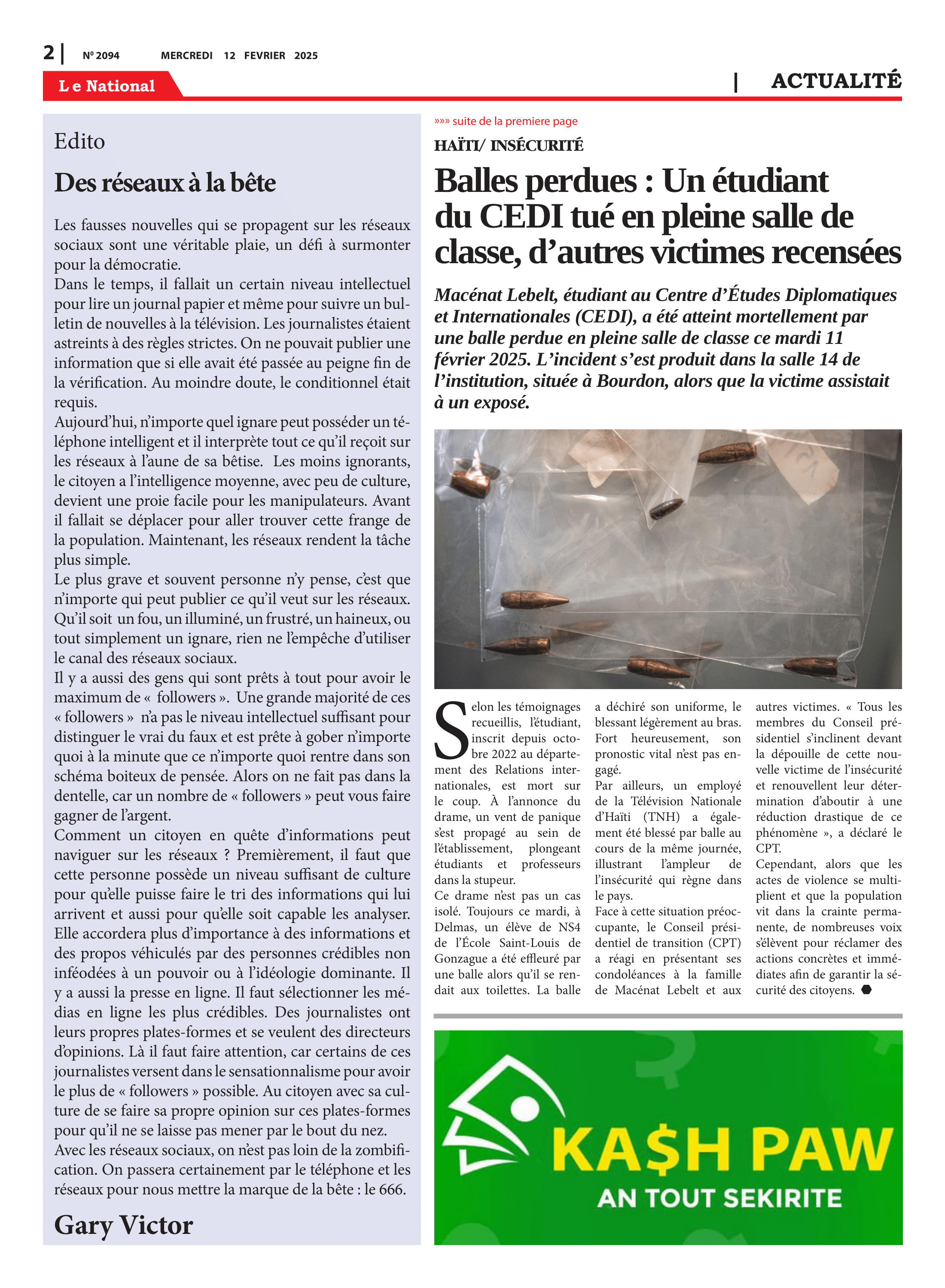 Page 2 de l'édition 2094