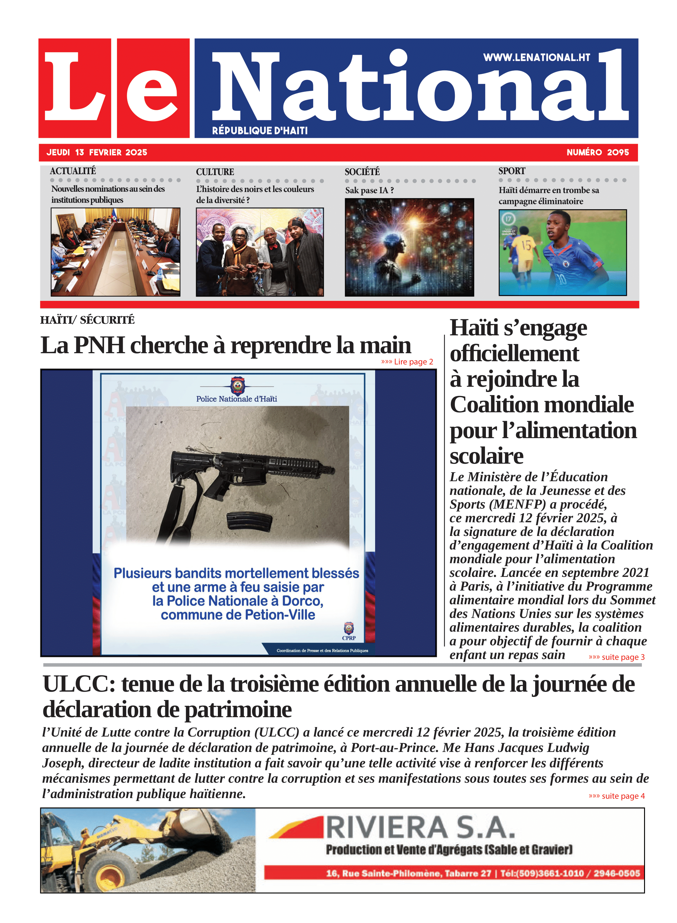 Page 1 de l'édition 2095