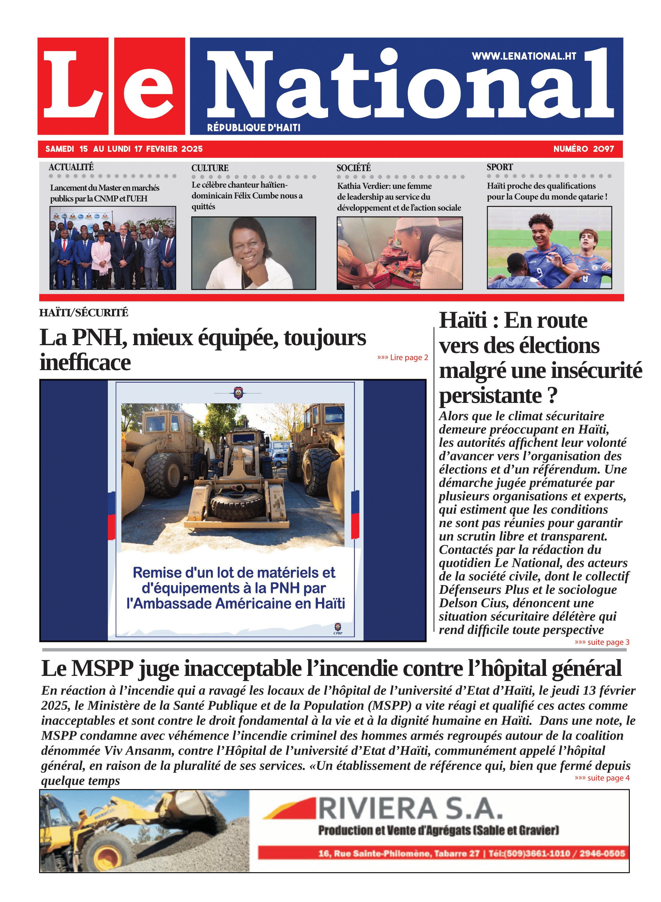 Page 1 de l'édition 2097