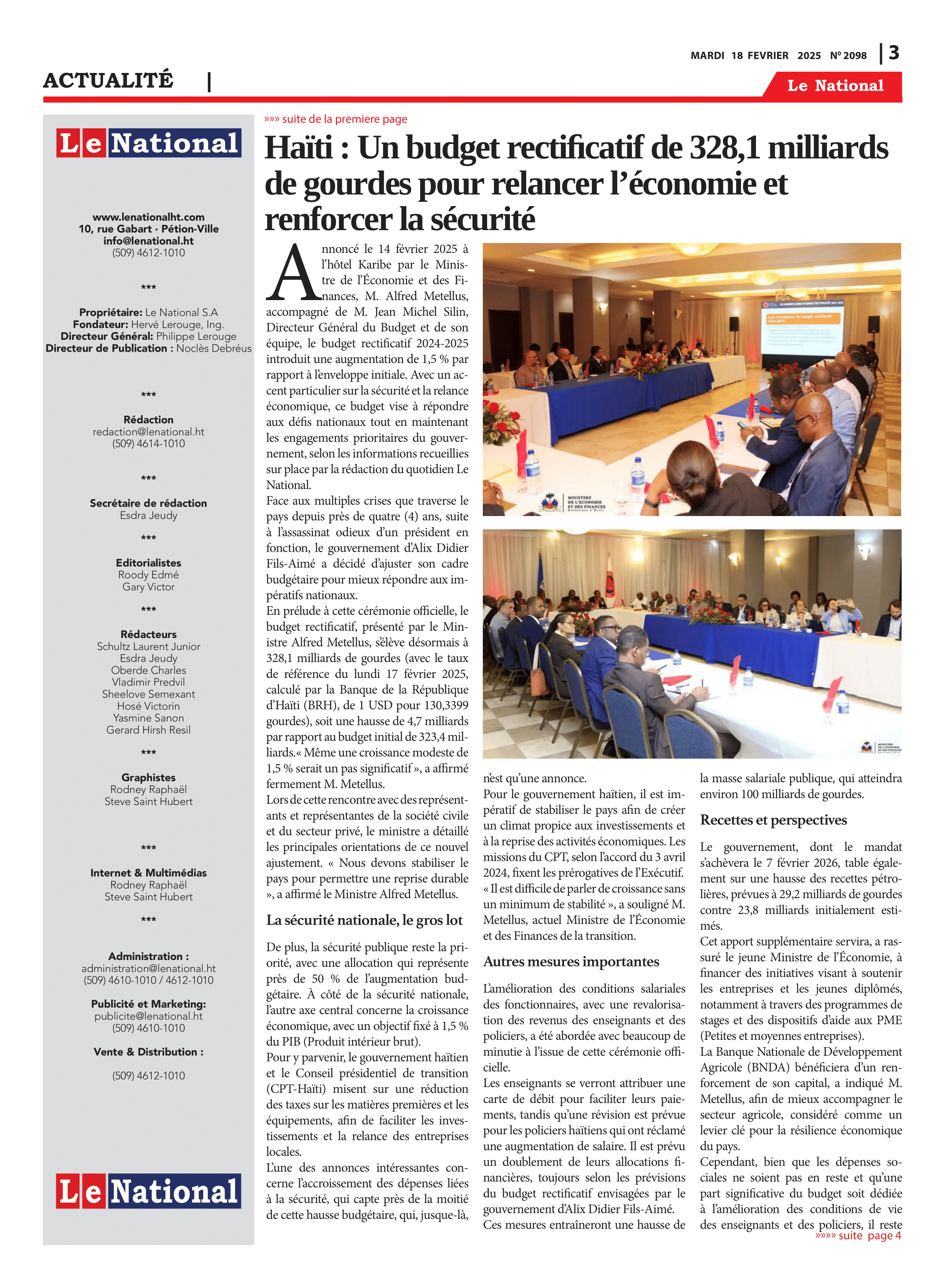 Page 3 de l'édition 2098