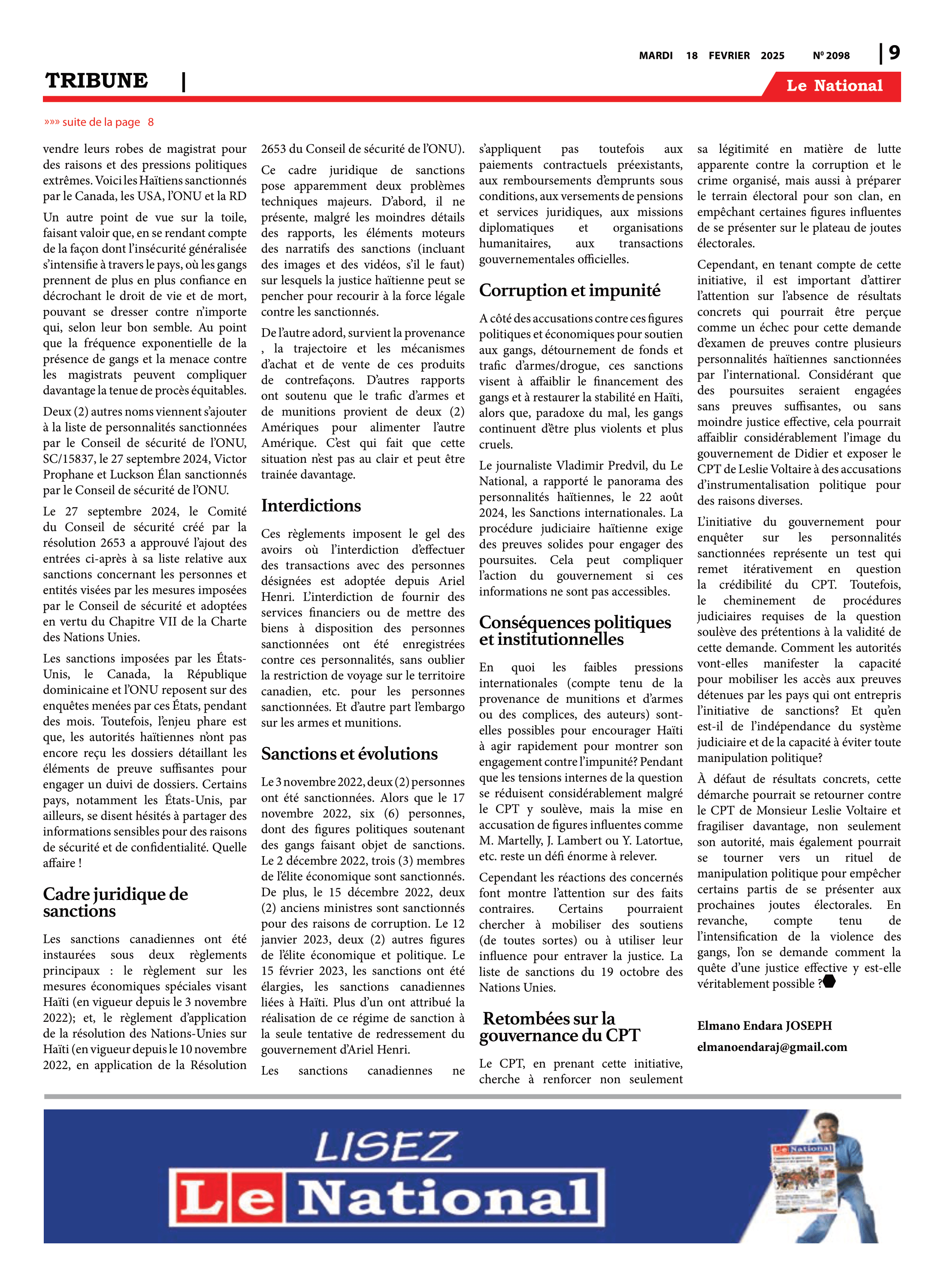 Page 9 de l'édition 2098