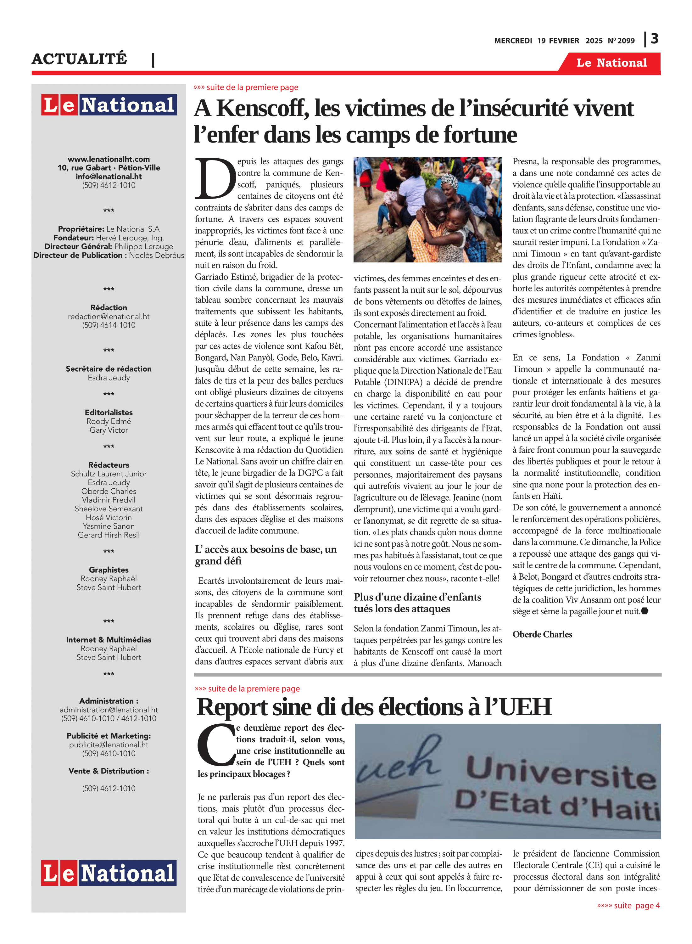 Page 3 de l'édition 2099