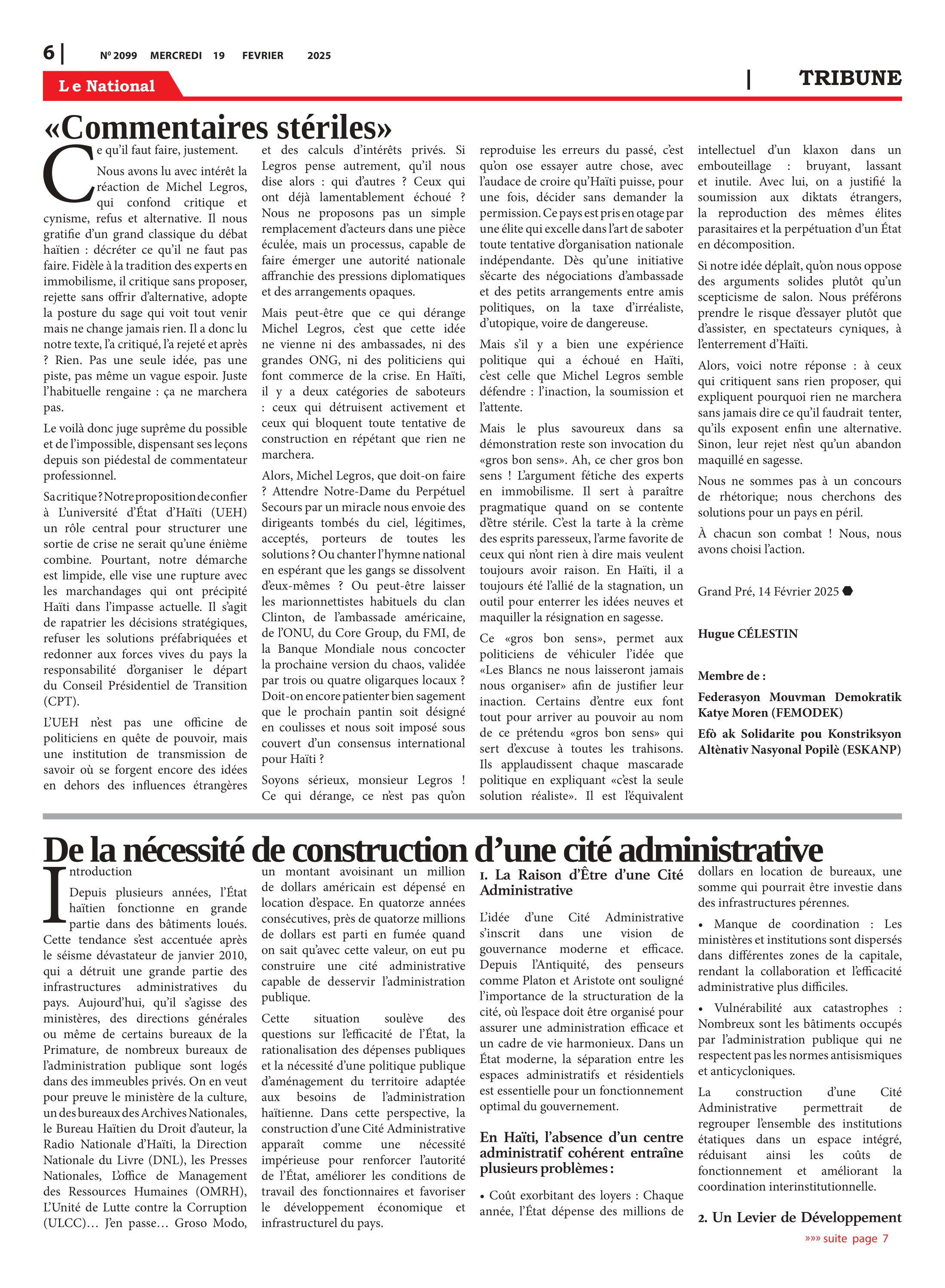 Page 6 de l'édition 2099