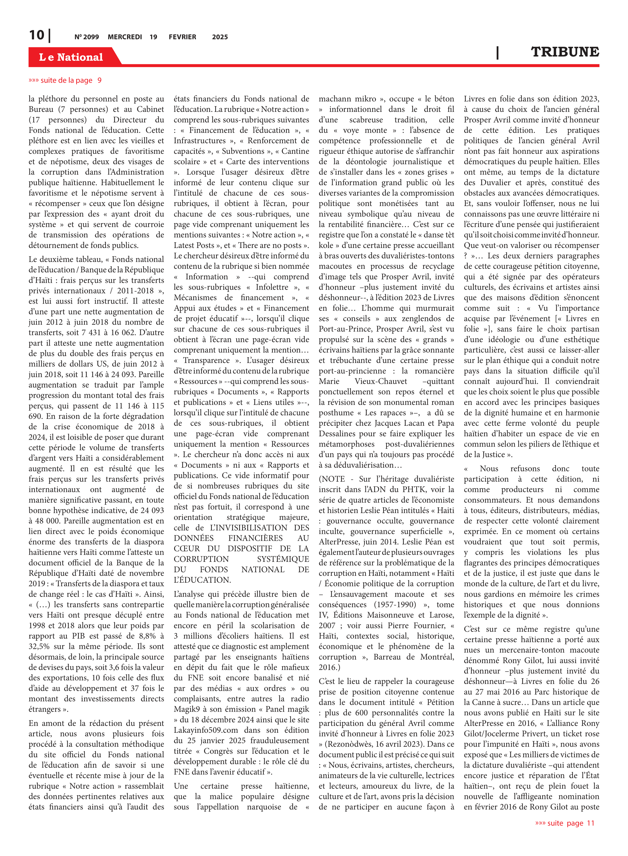 Page 10 de l'édition 2099