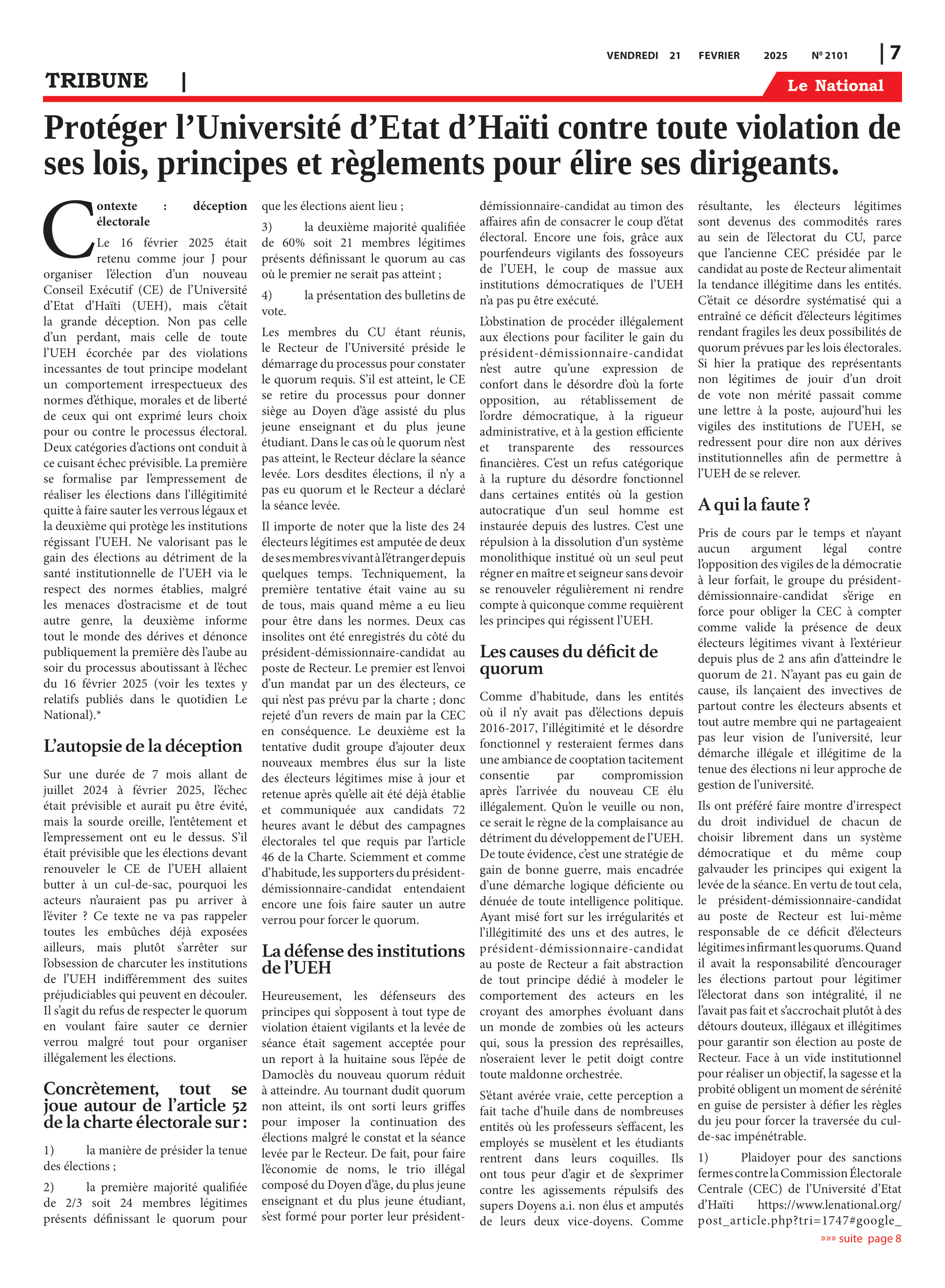 Page 7 de l'édition 2101