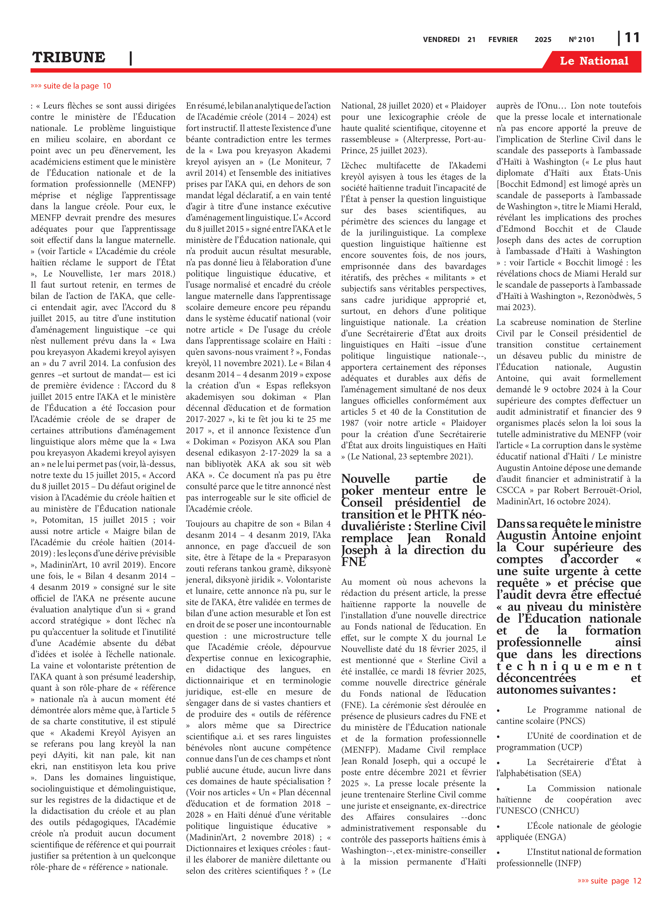 Page 11 de l'édition 2101
