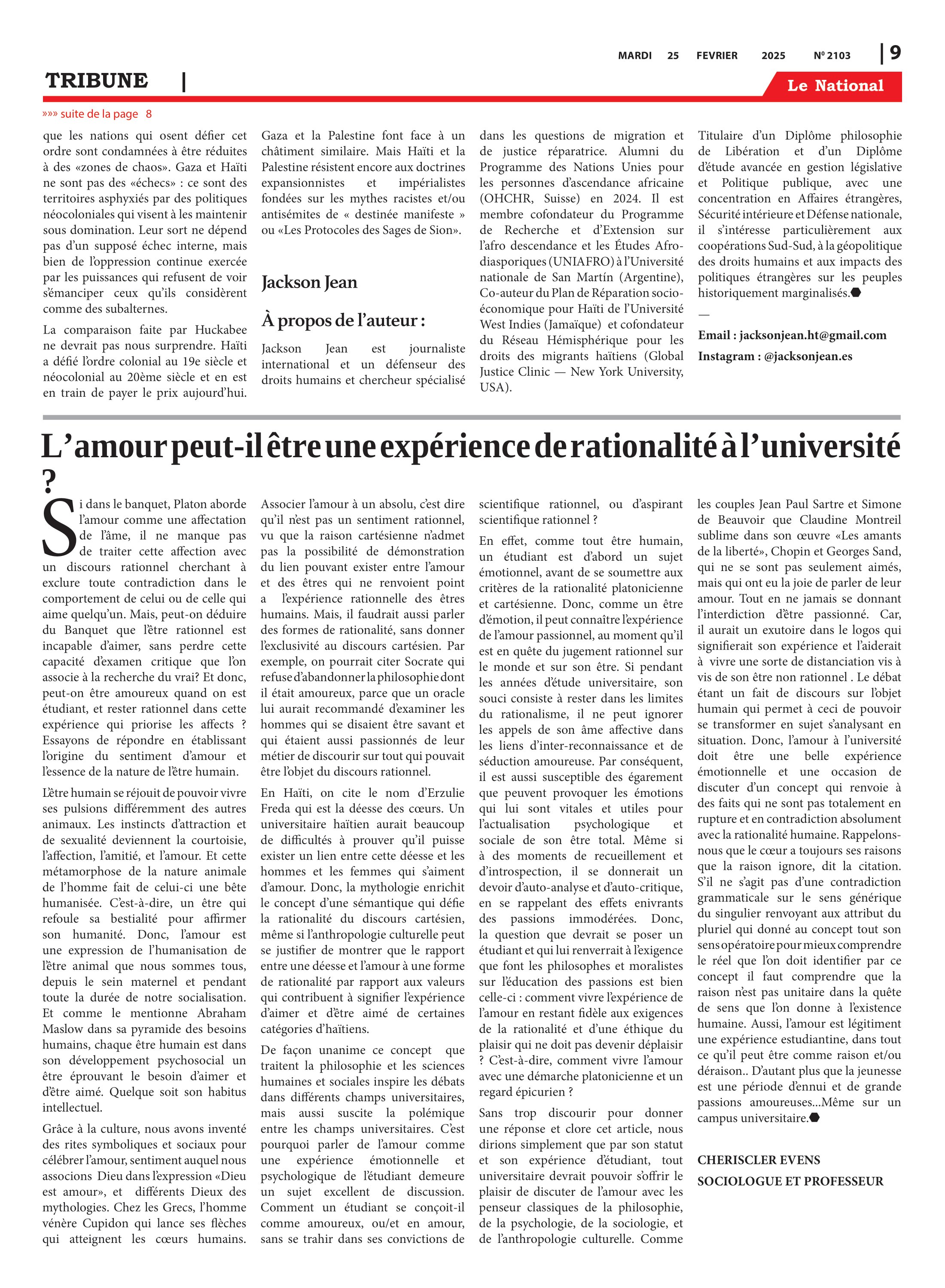 Page 9 de l'édition 2103