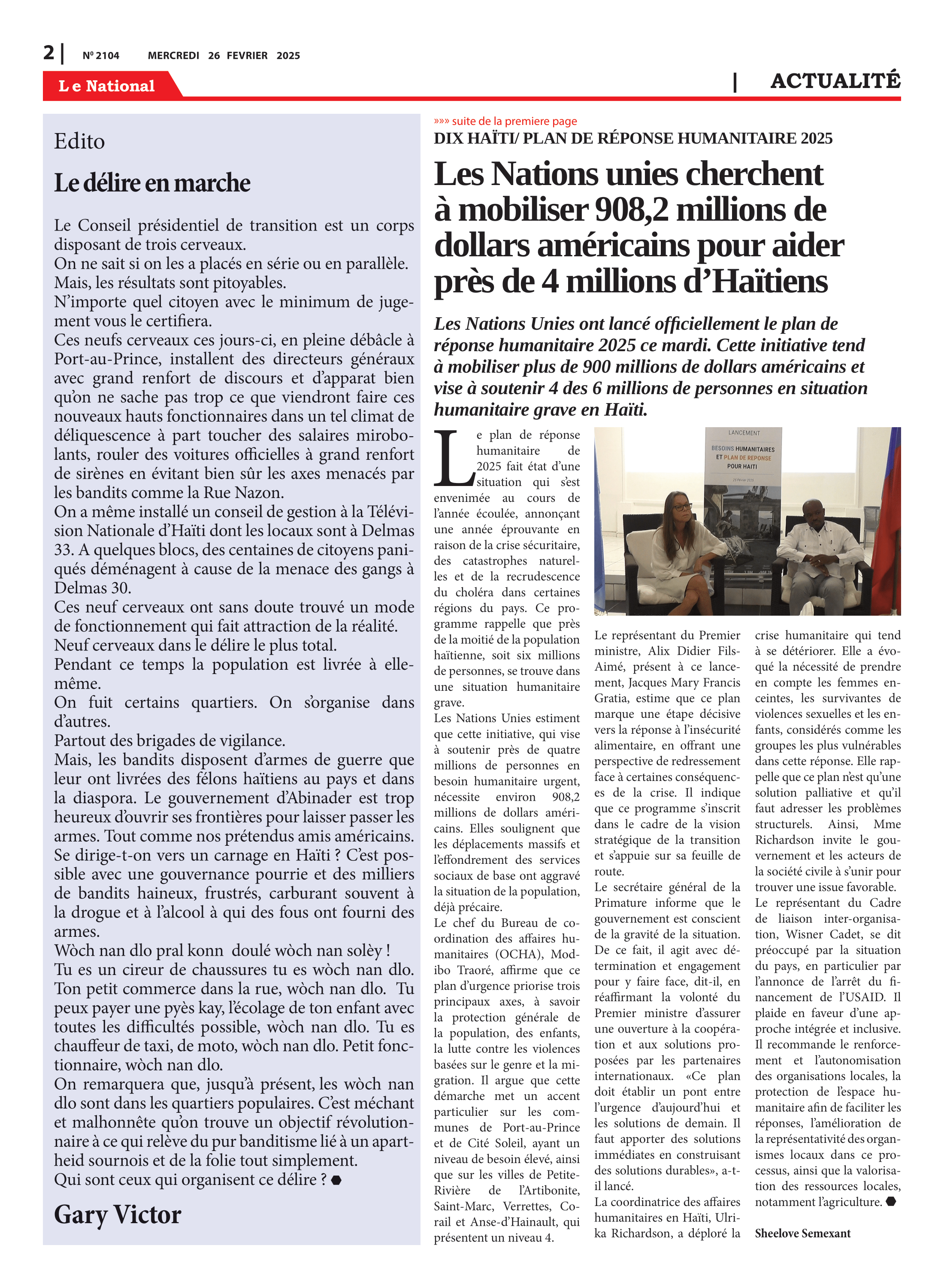 Page 2 de l'édition 2104