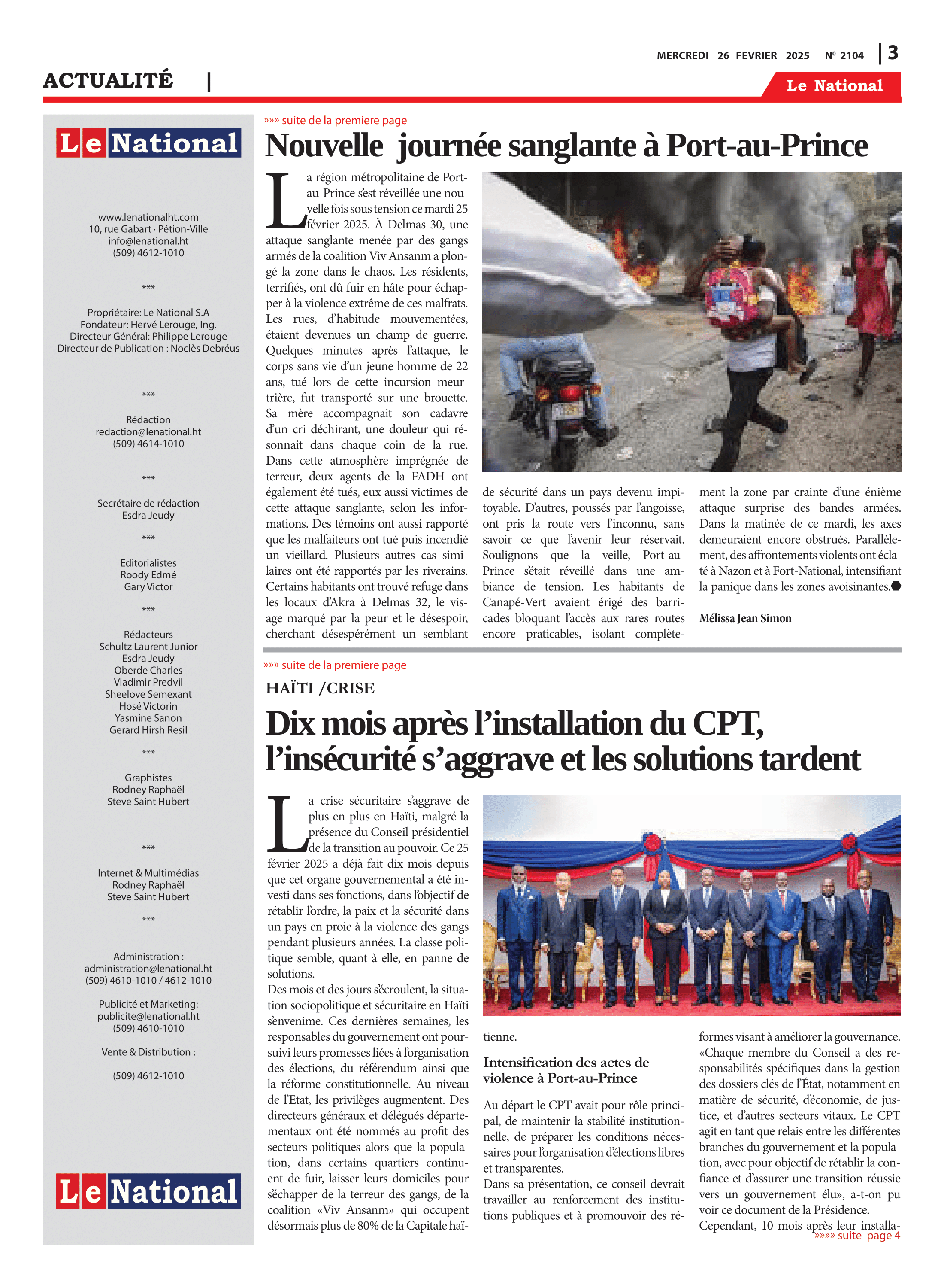 Page 3 de l'édition 2104