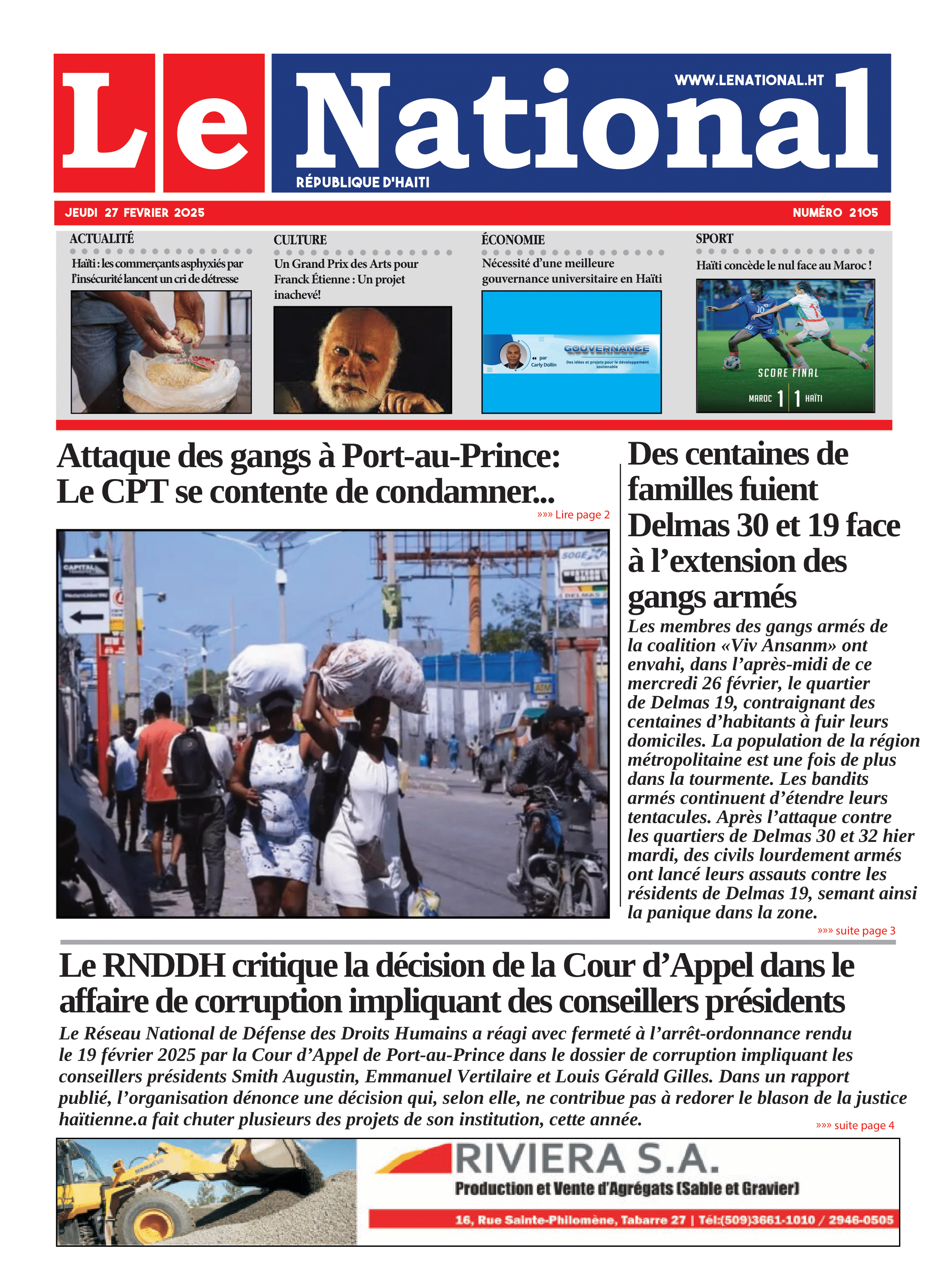 Page 1 de l'édition 2105