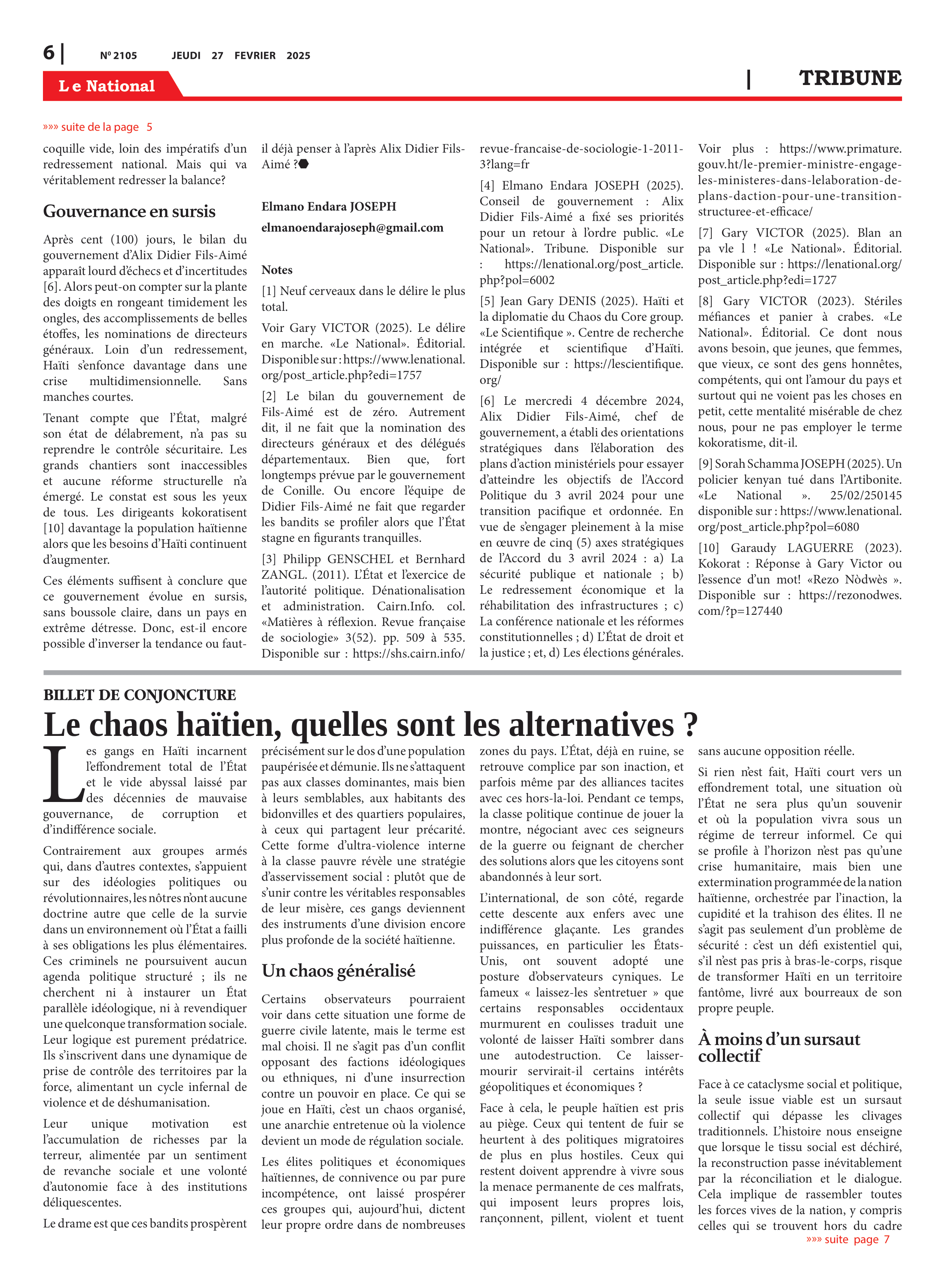 Page 6 de l'édition 2105