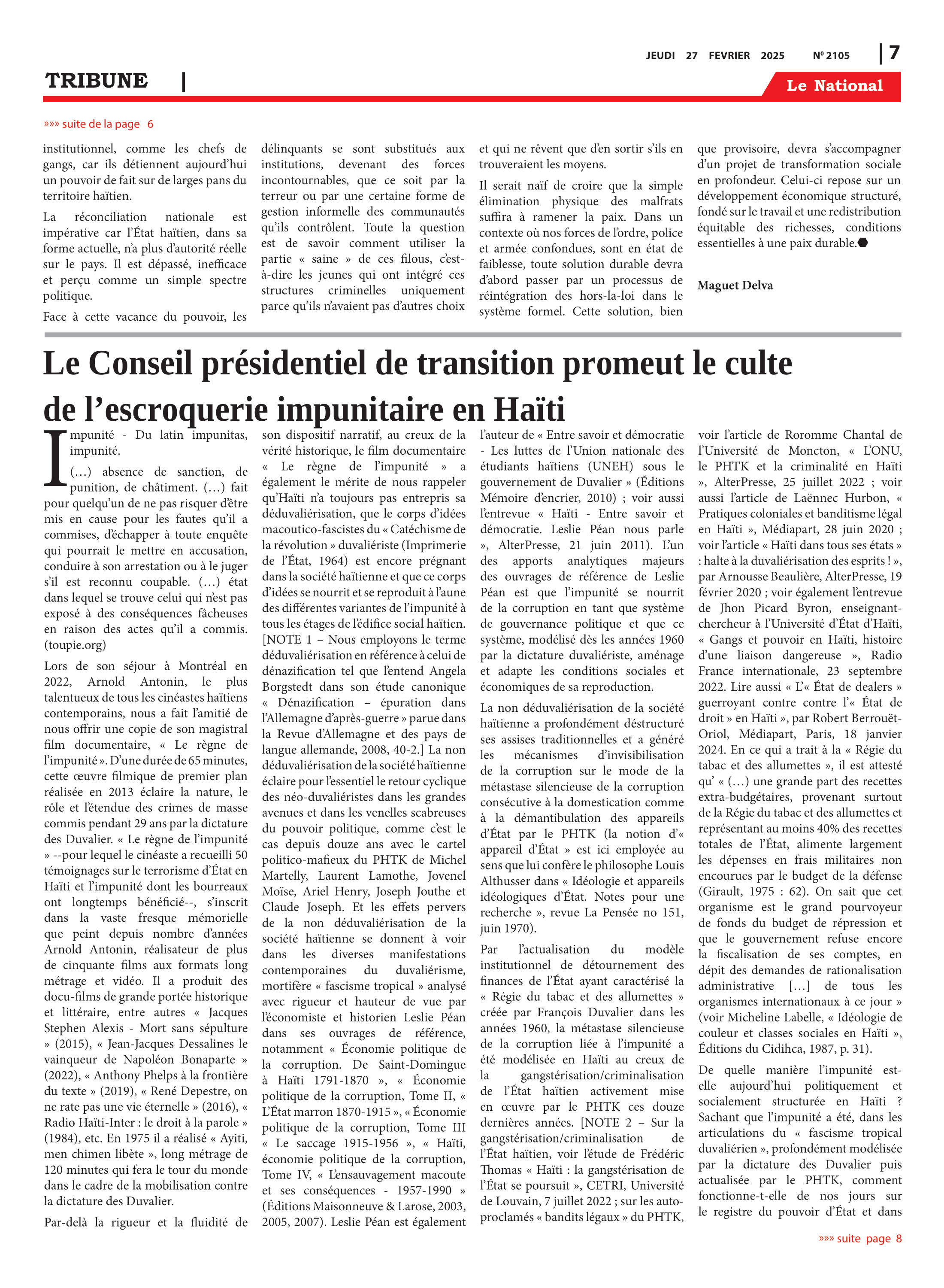 Page 7 de l'édition 2105