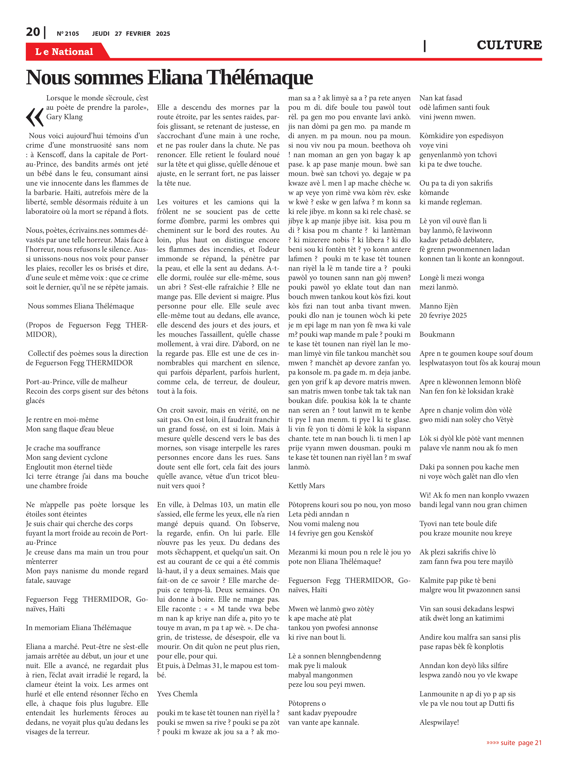 Page 20 de l'édition 2105