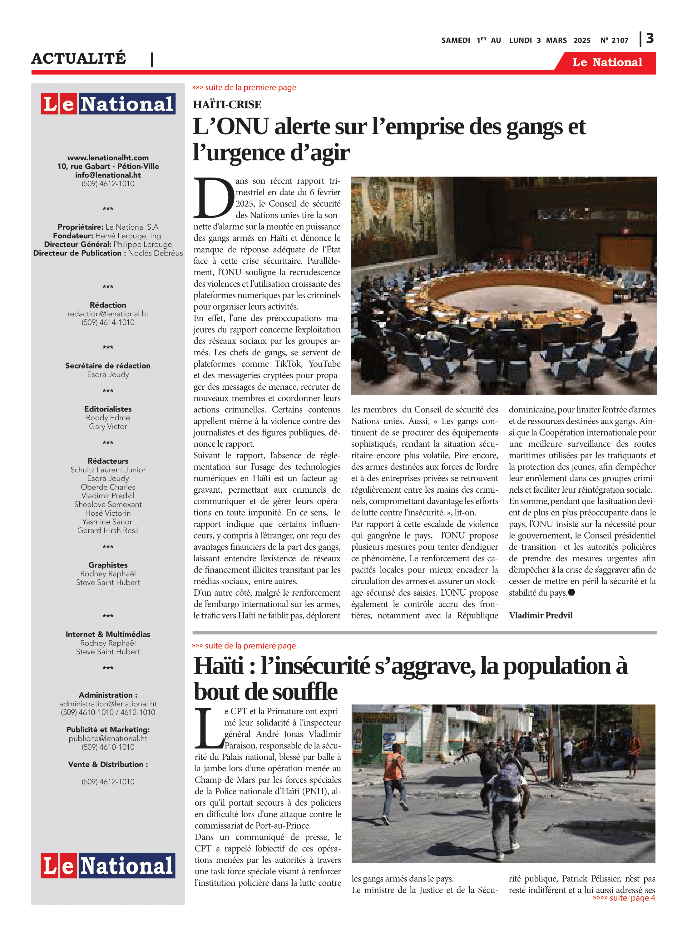 Page 3 de l'édition 2107