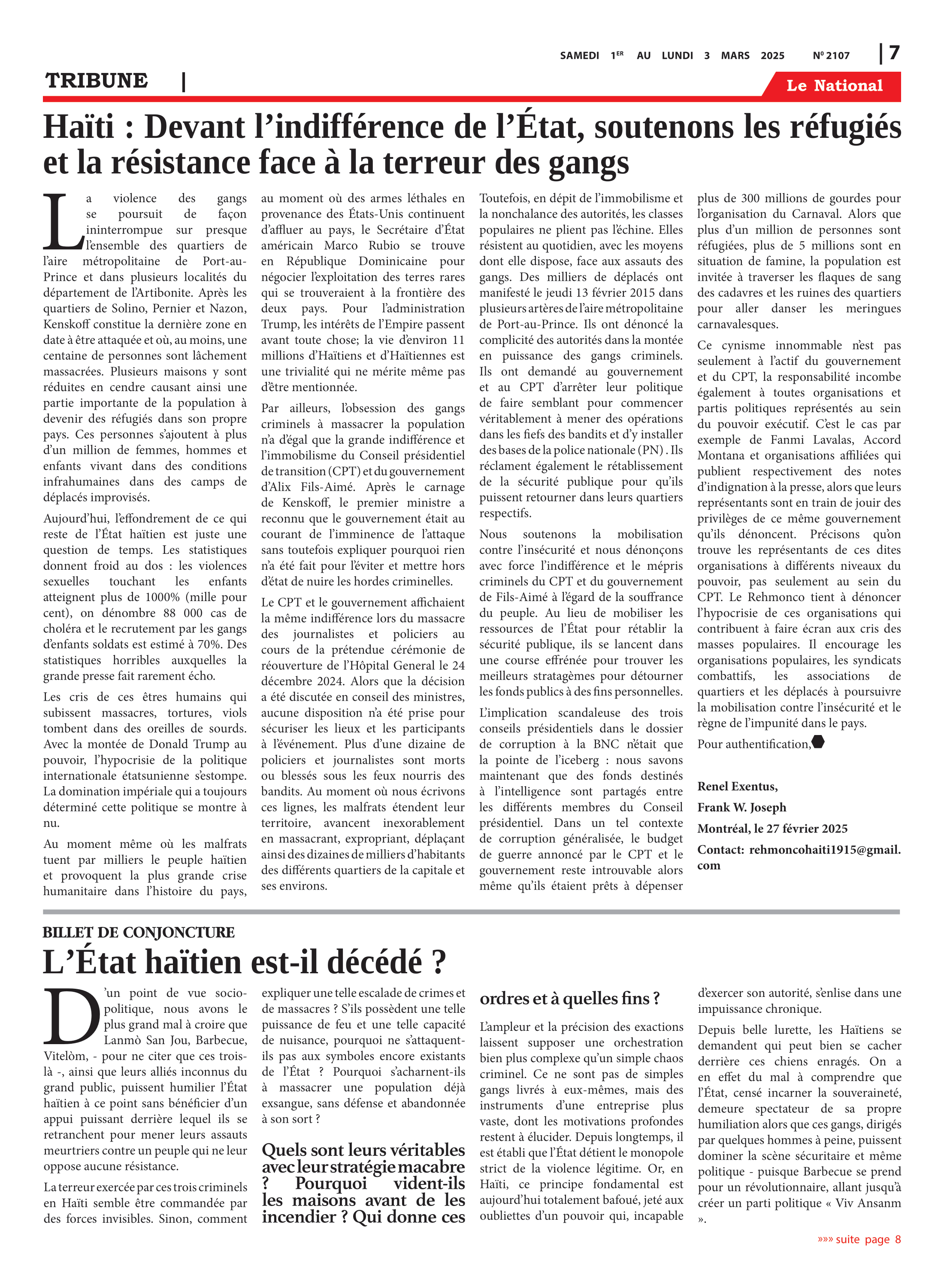 Page 7 de l'édition 2107