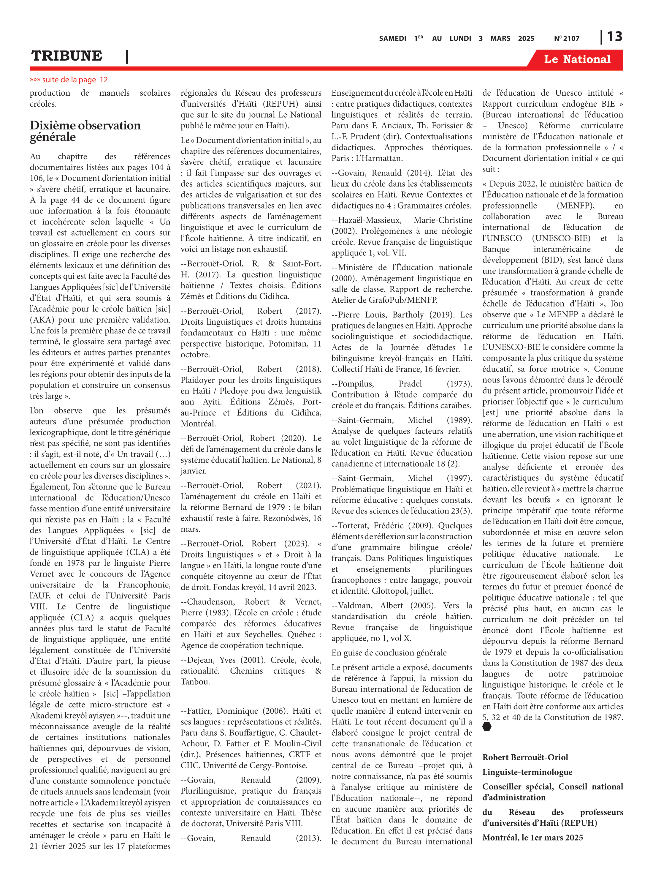 Page 13 de l'édition 2107