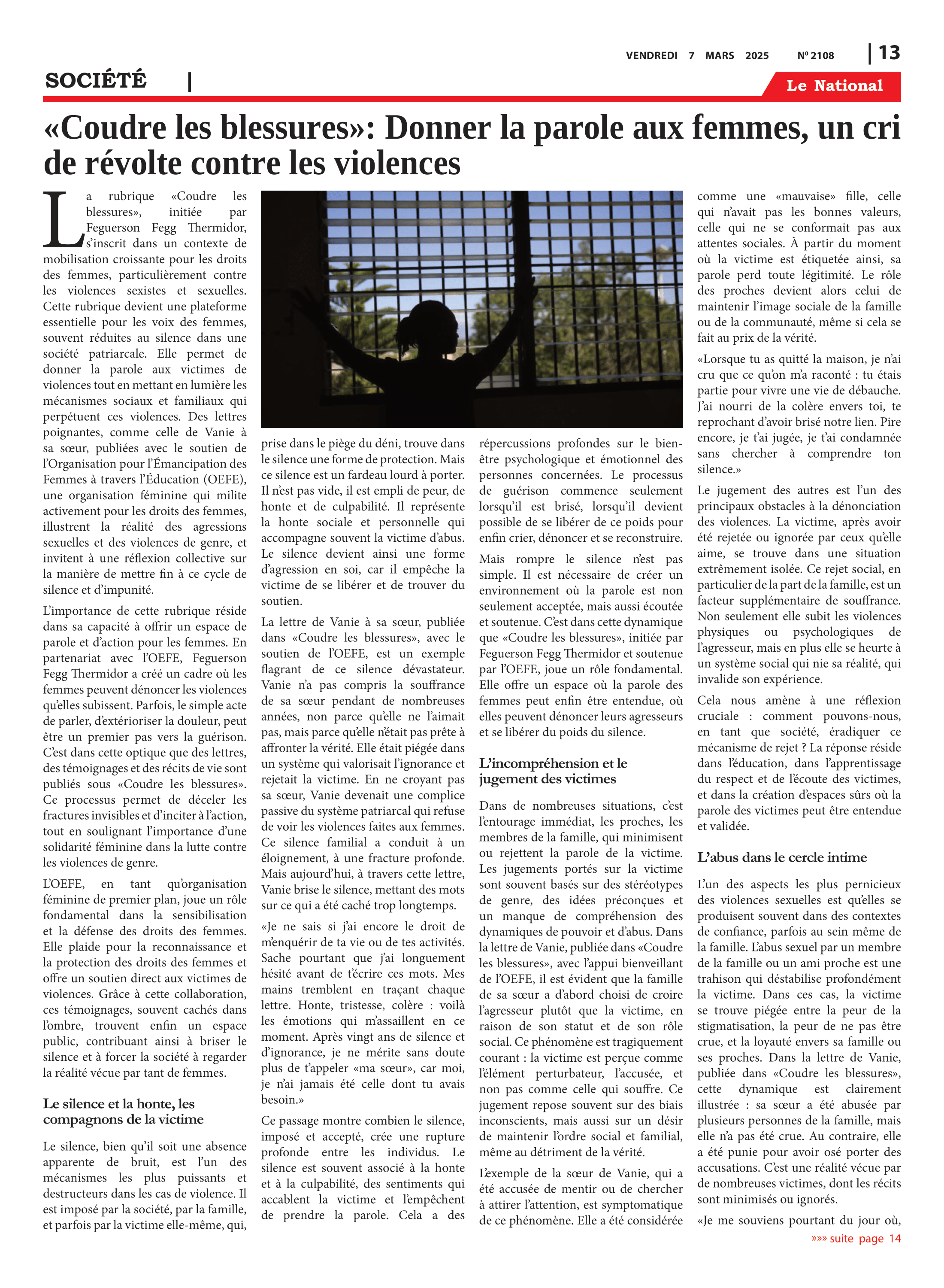 Page 13 de l'édition 2108