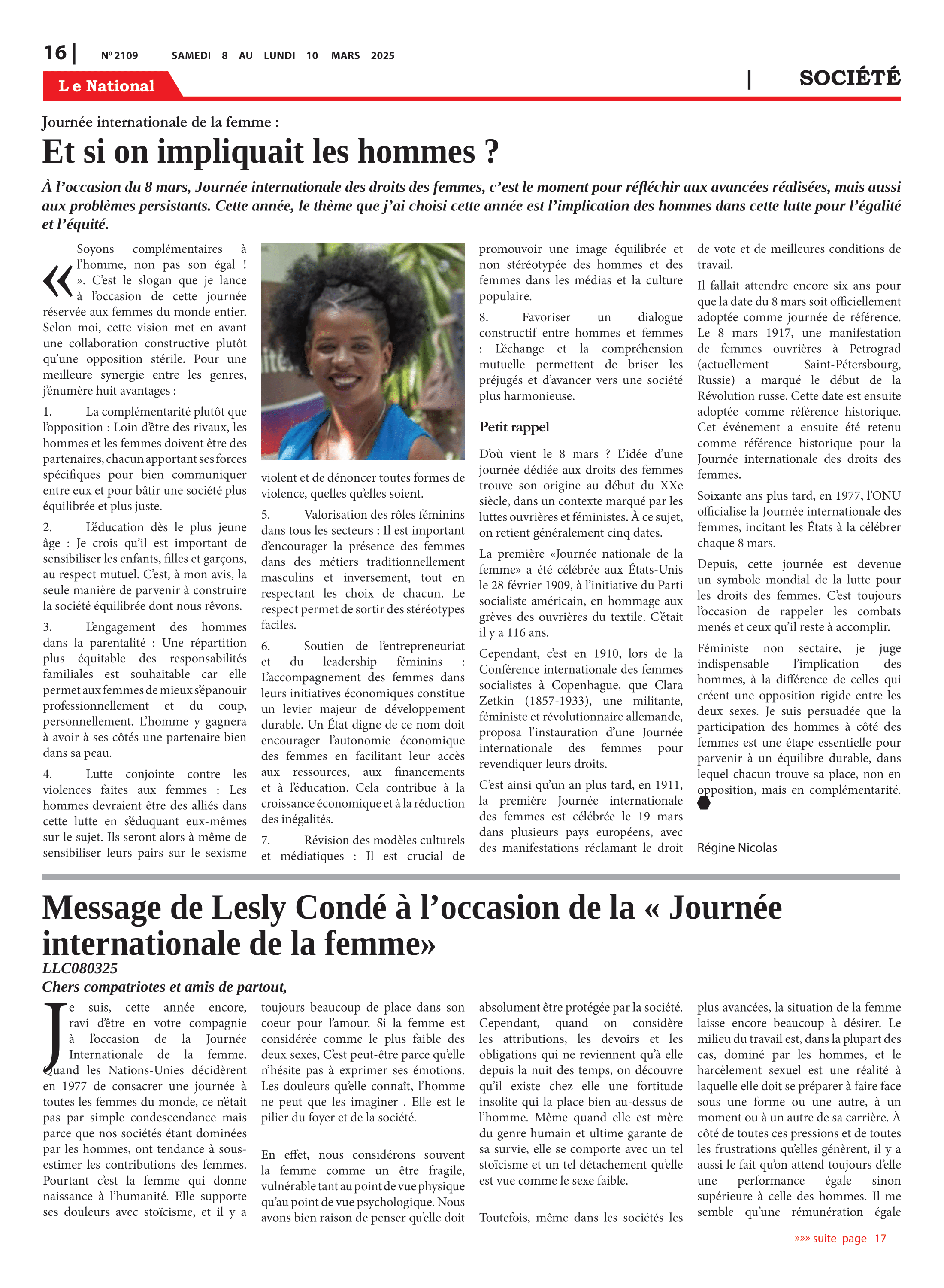 Page 16 de l'édition 2109
