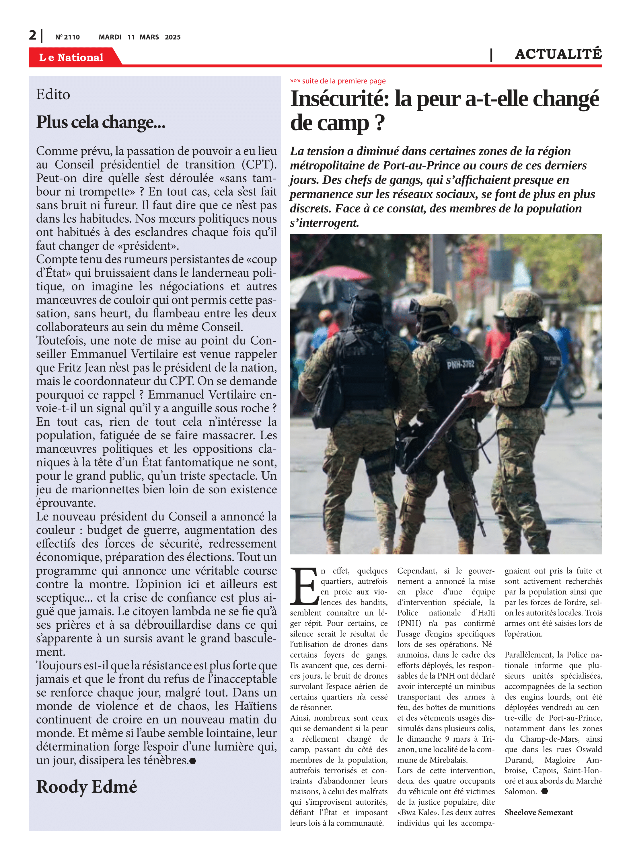 Page 2 de l'édition 2110