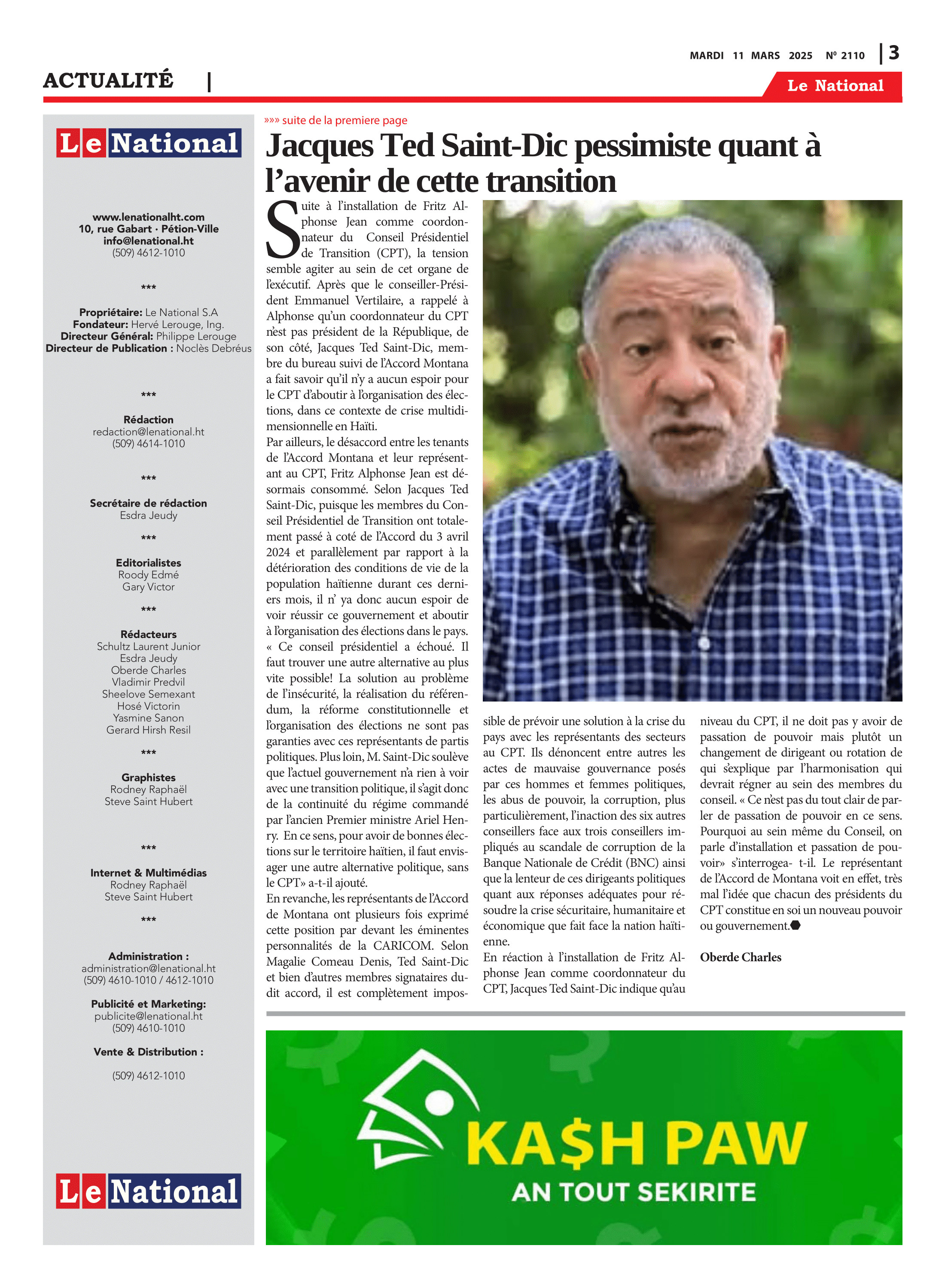 Page 3 de l'édition 2110