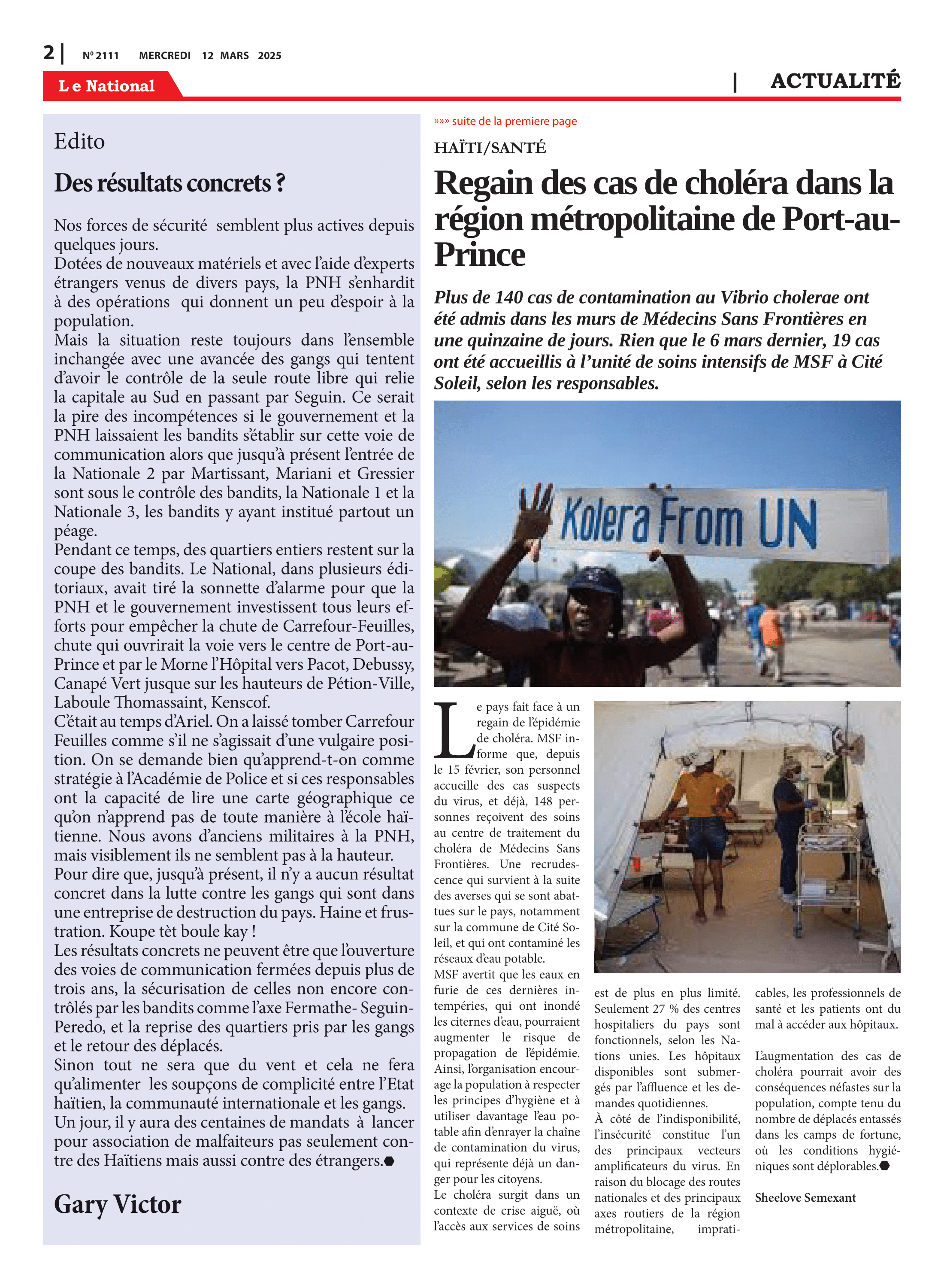 Page 2 de l'édition 2111