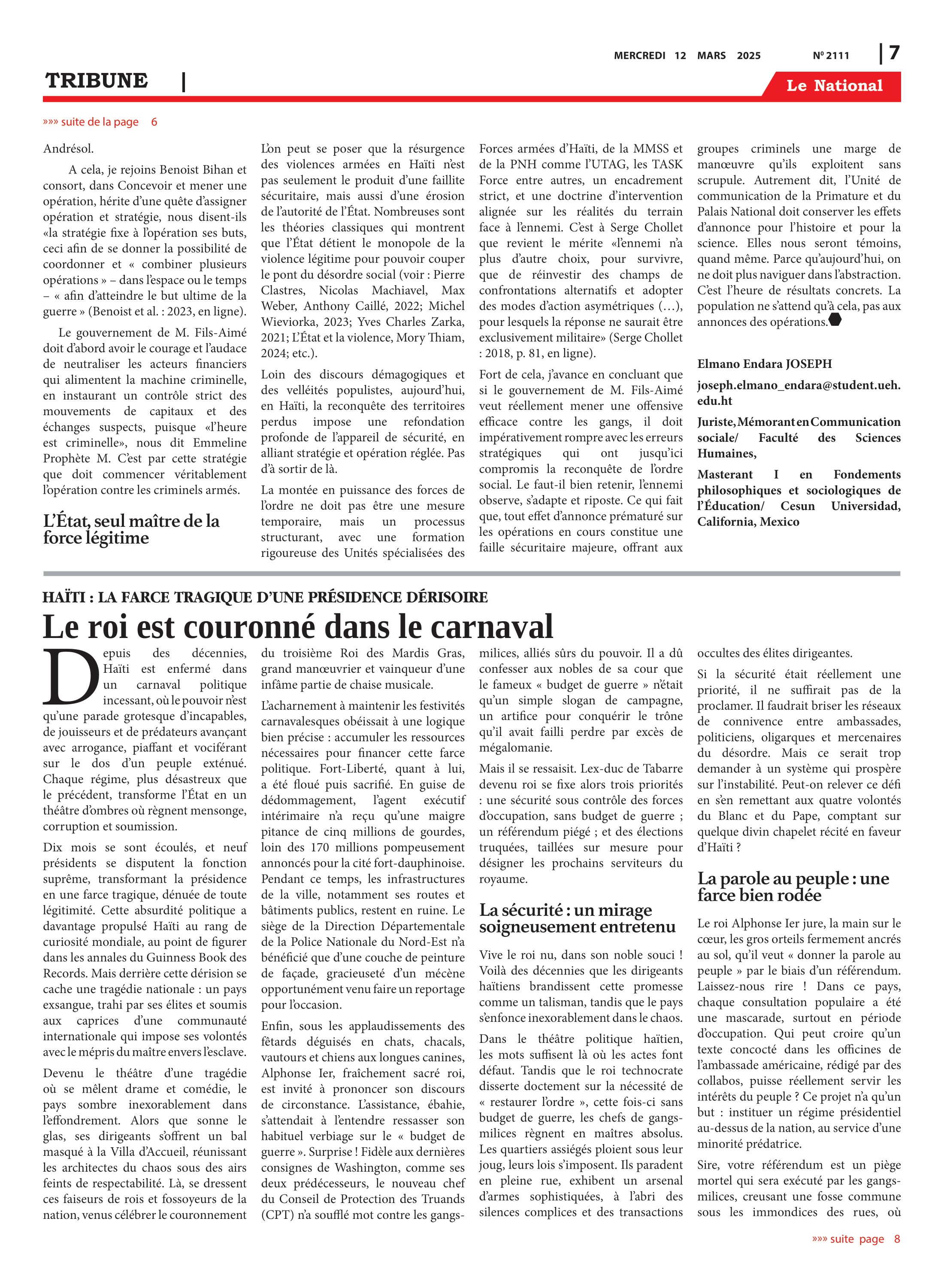 Page 7 de l'édition 2111